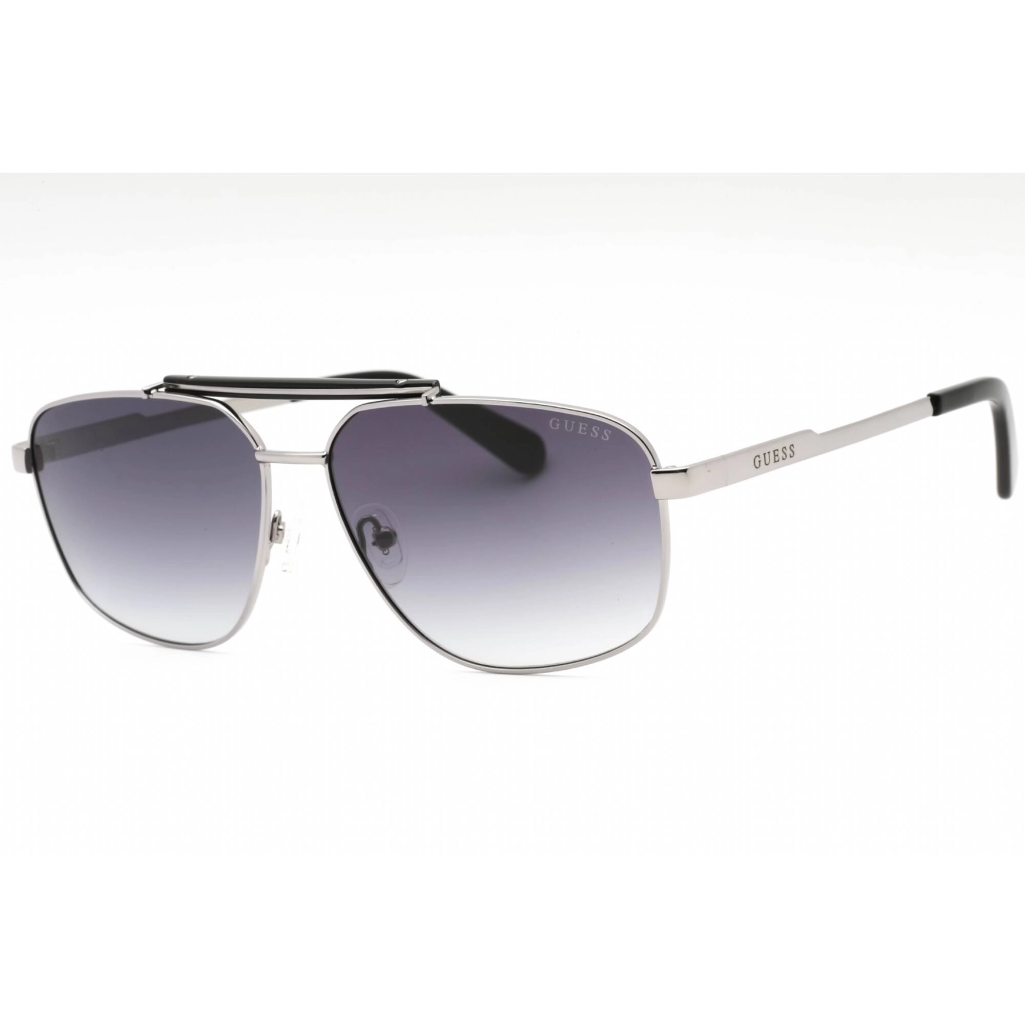Guess Men's Sunglasses - Shiny Dark Nickeltin Aviator Full Rim Frame | GU00054 06B