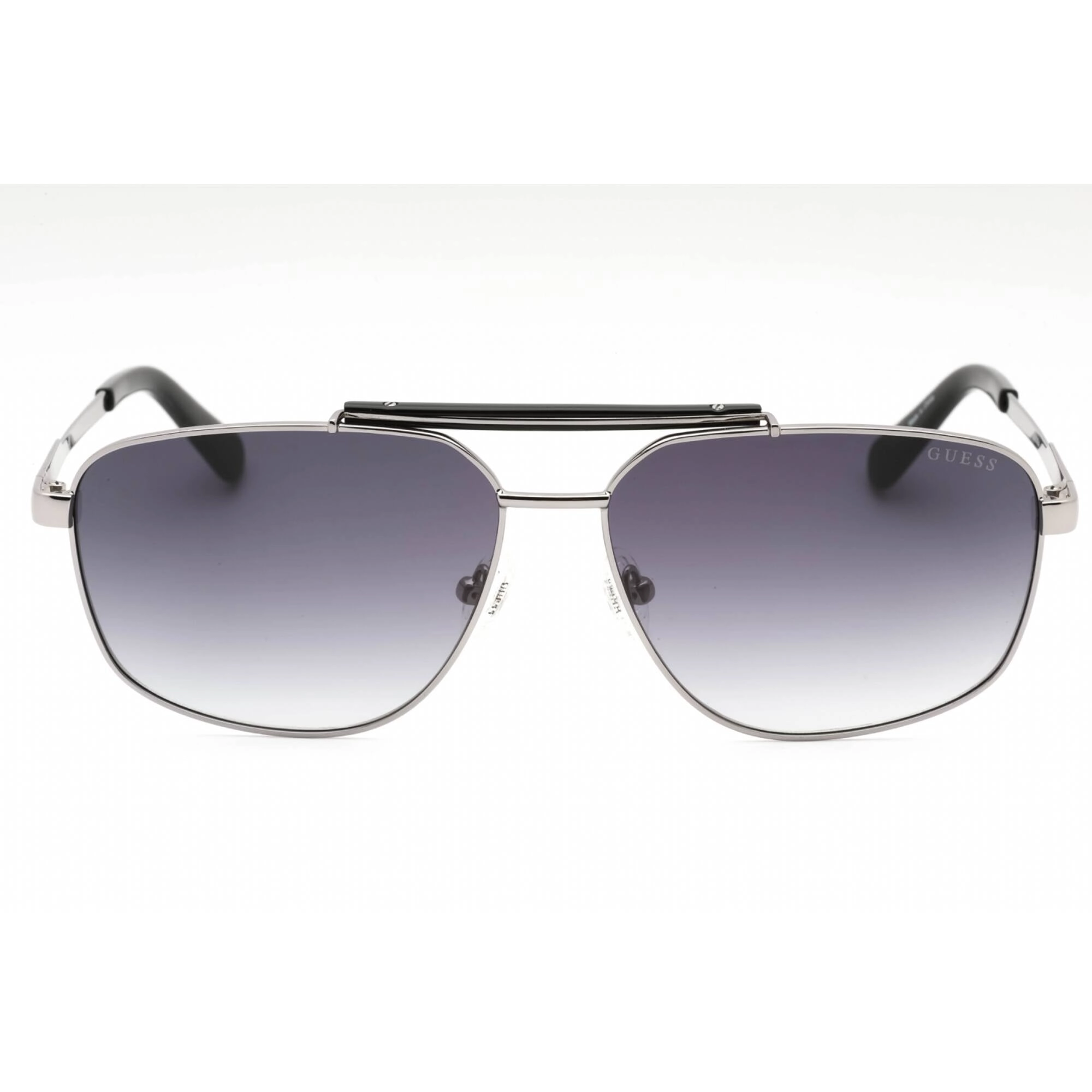 Guess Men's Sunglasses - Shiny Dark Nickeltin Aviator Full Rim Frame | GU00054 06B
