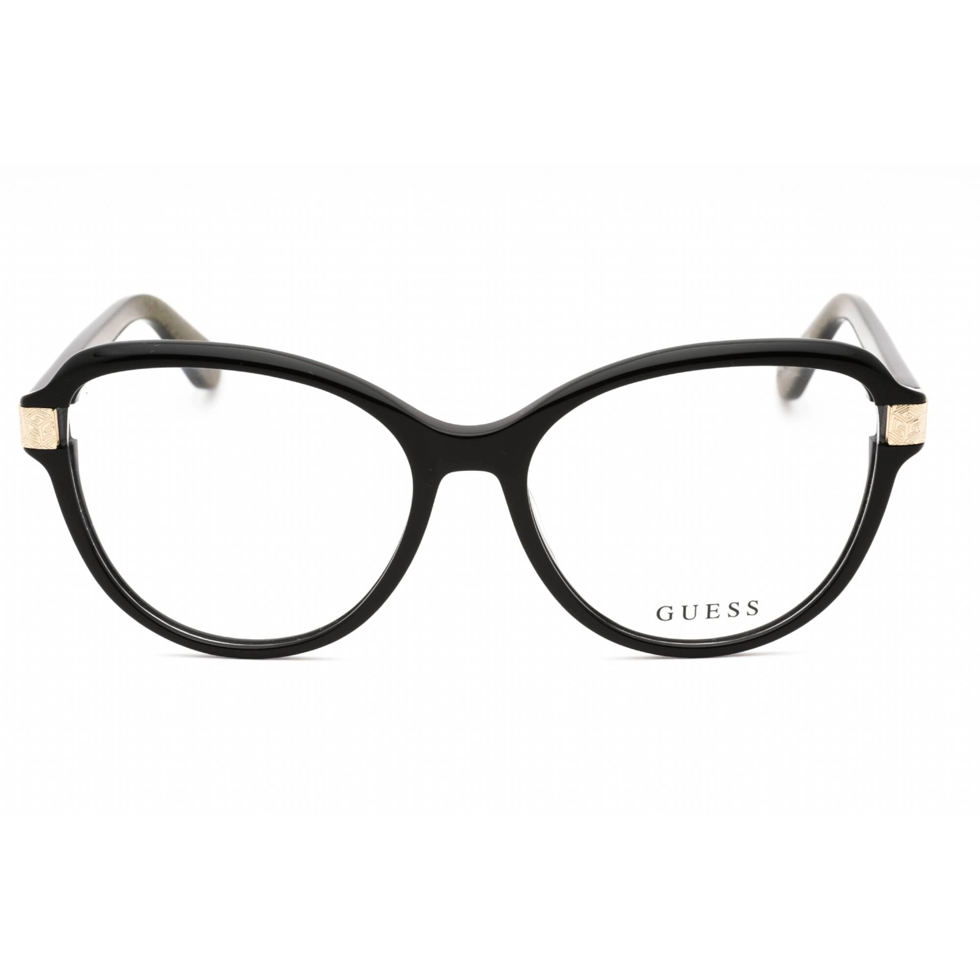 Guess Women's Eyeglasses - Shiny Black Acetate Full Rim Cat Eye Frame | GU2955 001
