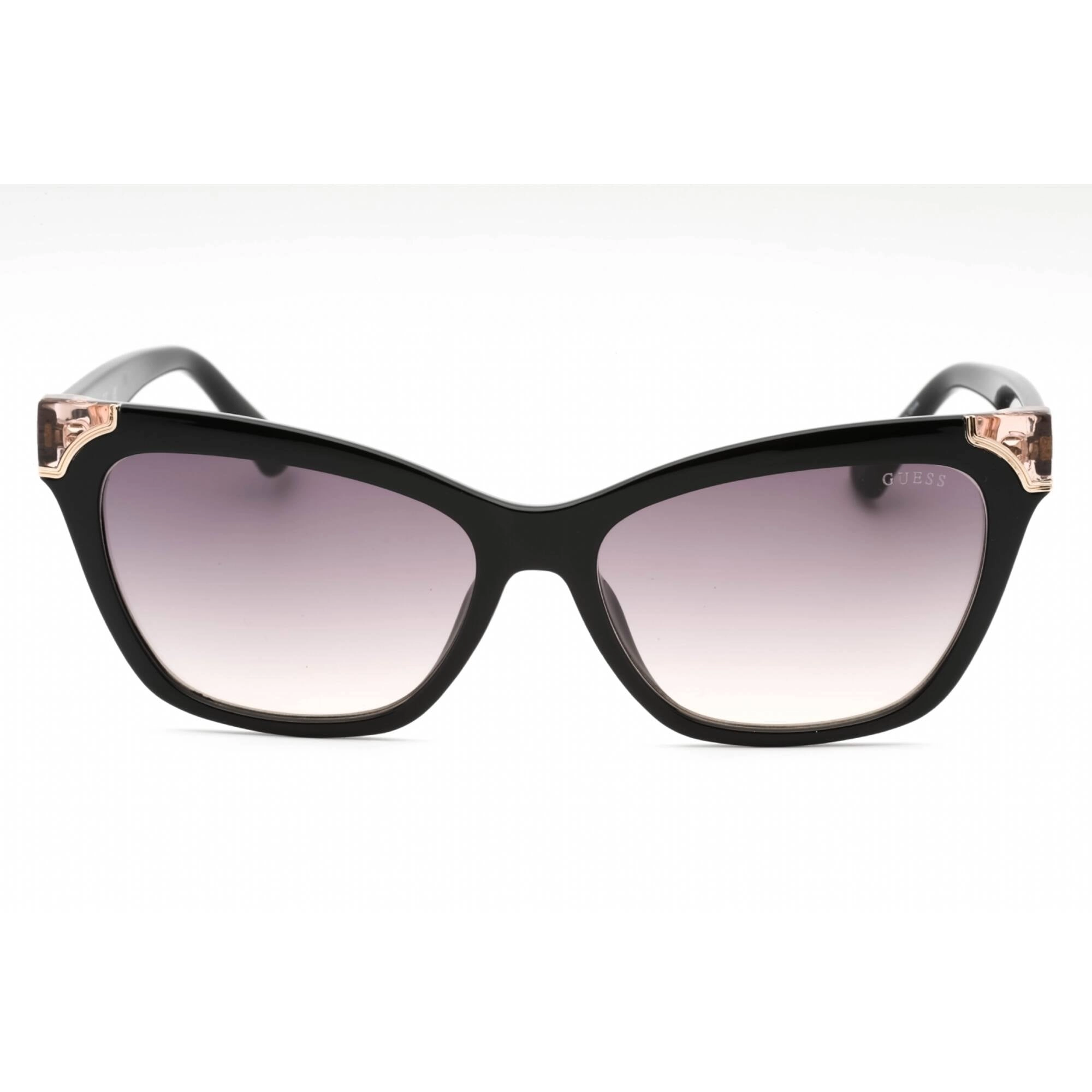 Guess Women's Sunglasses - Shiny Black Plastic Cat Eye Full Rim Frame | GU7840 01B