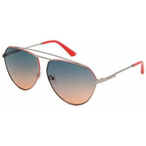 Guess Women's Sunglasses - Shiny Gunmetal Aviator Frame Smoke Lens | GU7783 08B