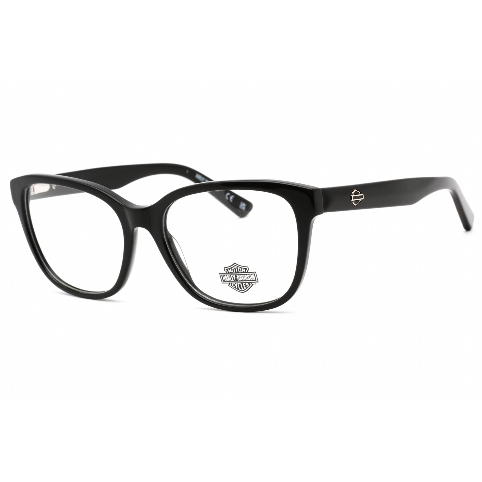 Harley Davidson Women's Eyeglasses - Full Rim Shiny Black Plastic Frame | HD0568 001