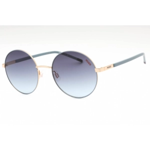 Hugo Women's Sunglasses - Blue Gold Metal Round Full Rim Frame | HG 1237/S 0KY2 GB