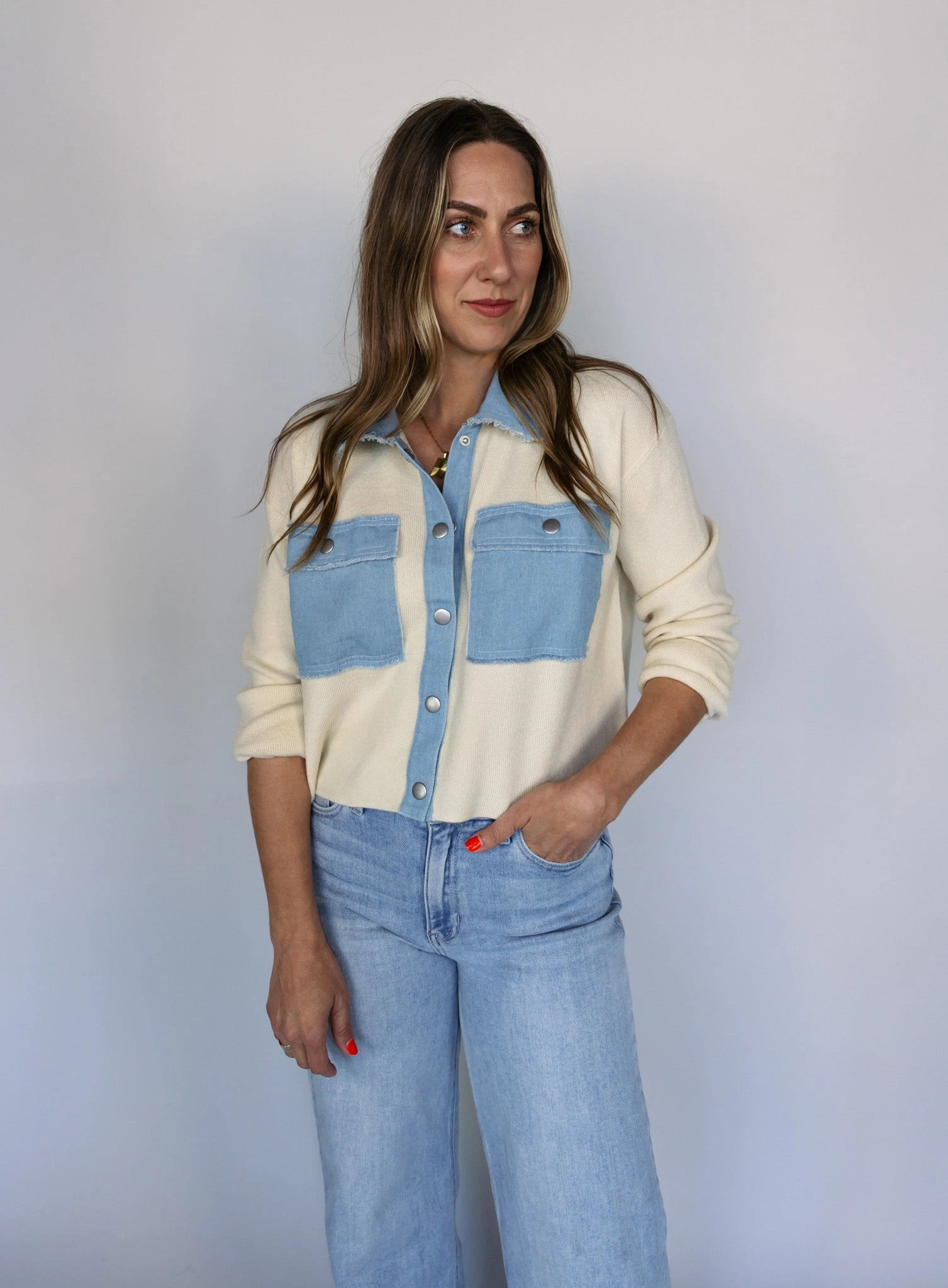 Jade Knit Contrast Jacket