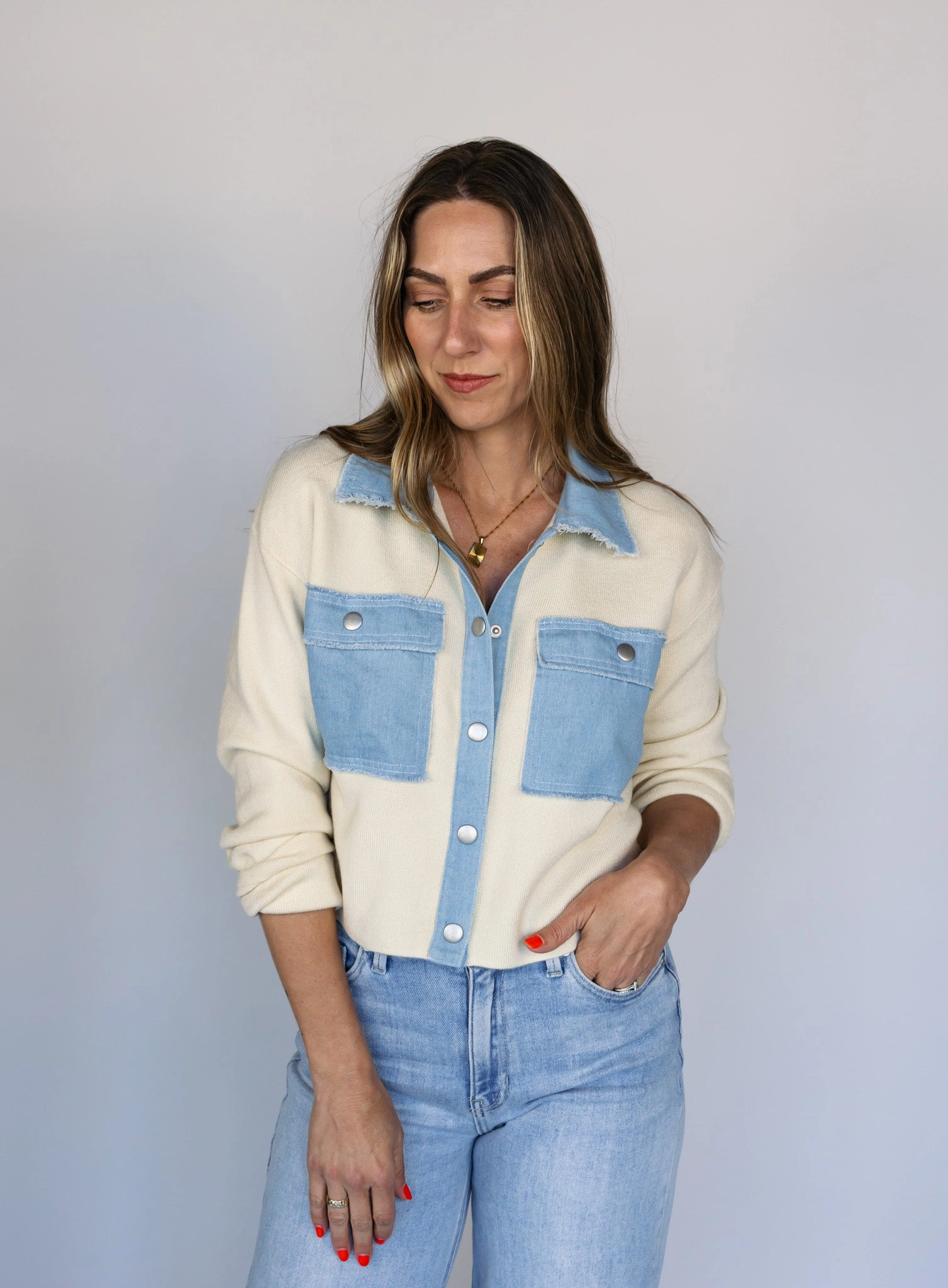 Jade Knit Contrast Jacket