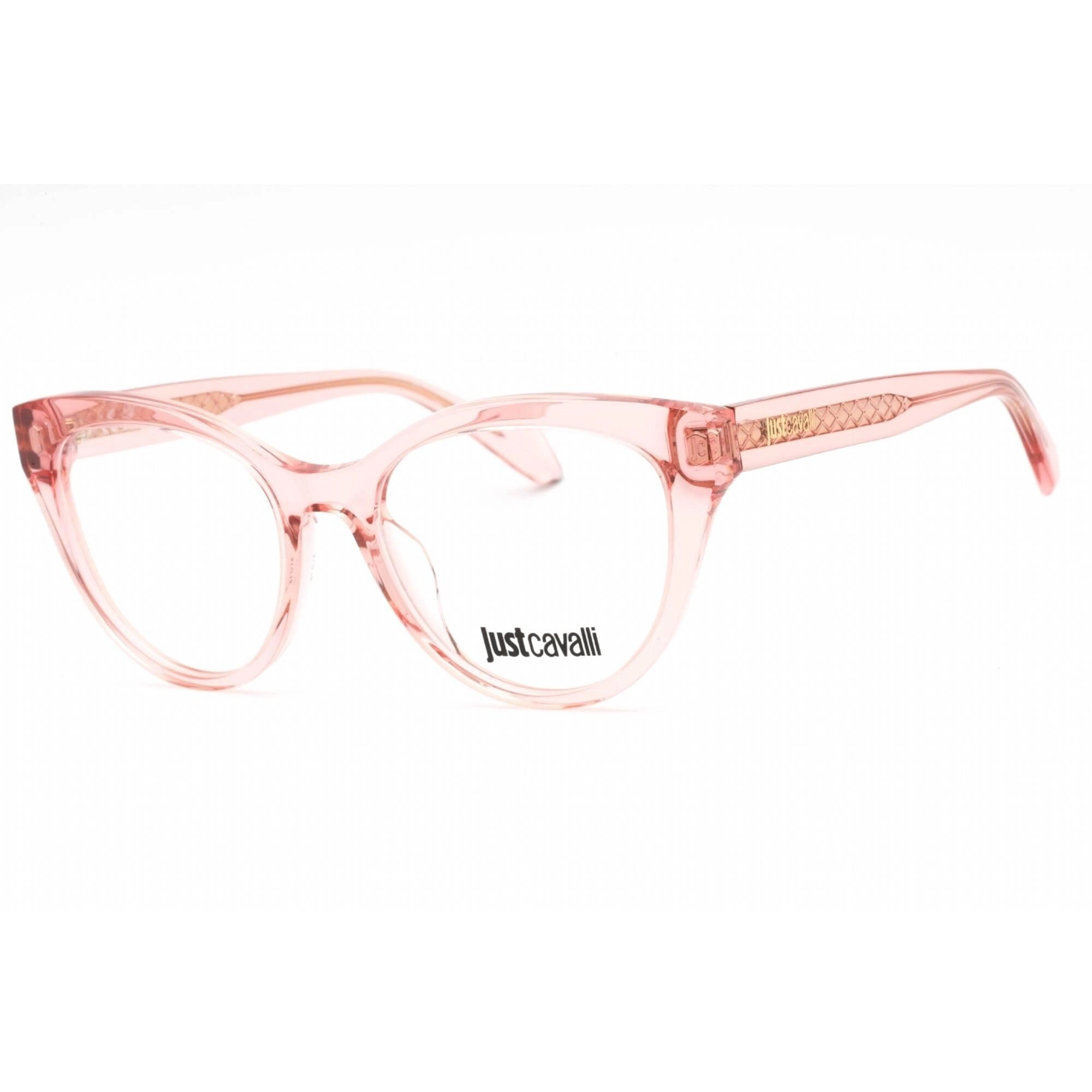 Just Cavalli Women's Eyeglasses - Shiny Transparent Peach Cat Eye Frame | VJC001 06M5