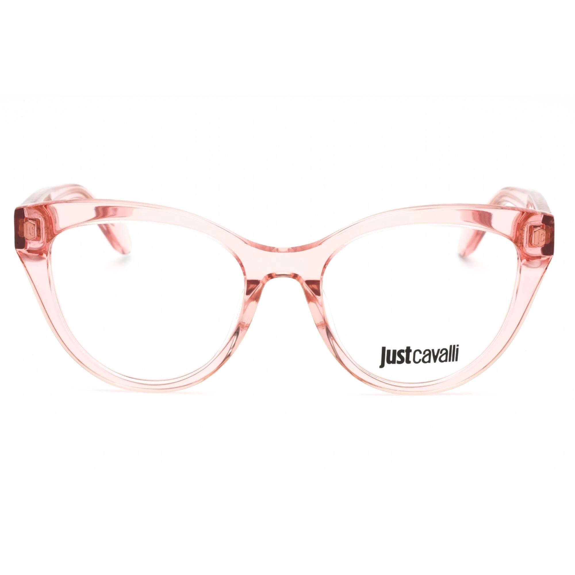 Just Cavalli Women's Eyeglasses - Shiny Transparent Peach Cat Eye Frame | VJC001 06M5