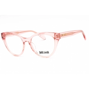 Just Cavalli Women's Eyeglasses - Shiny Transparent Peach Cat Eye Frame | VJC001 06M5