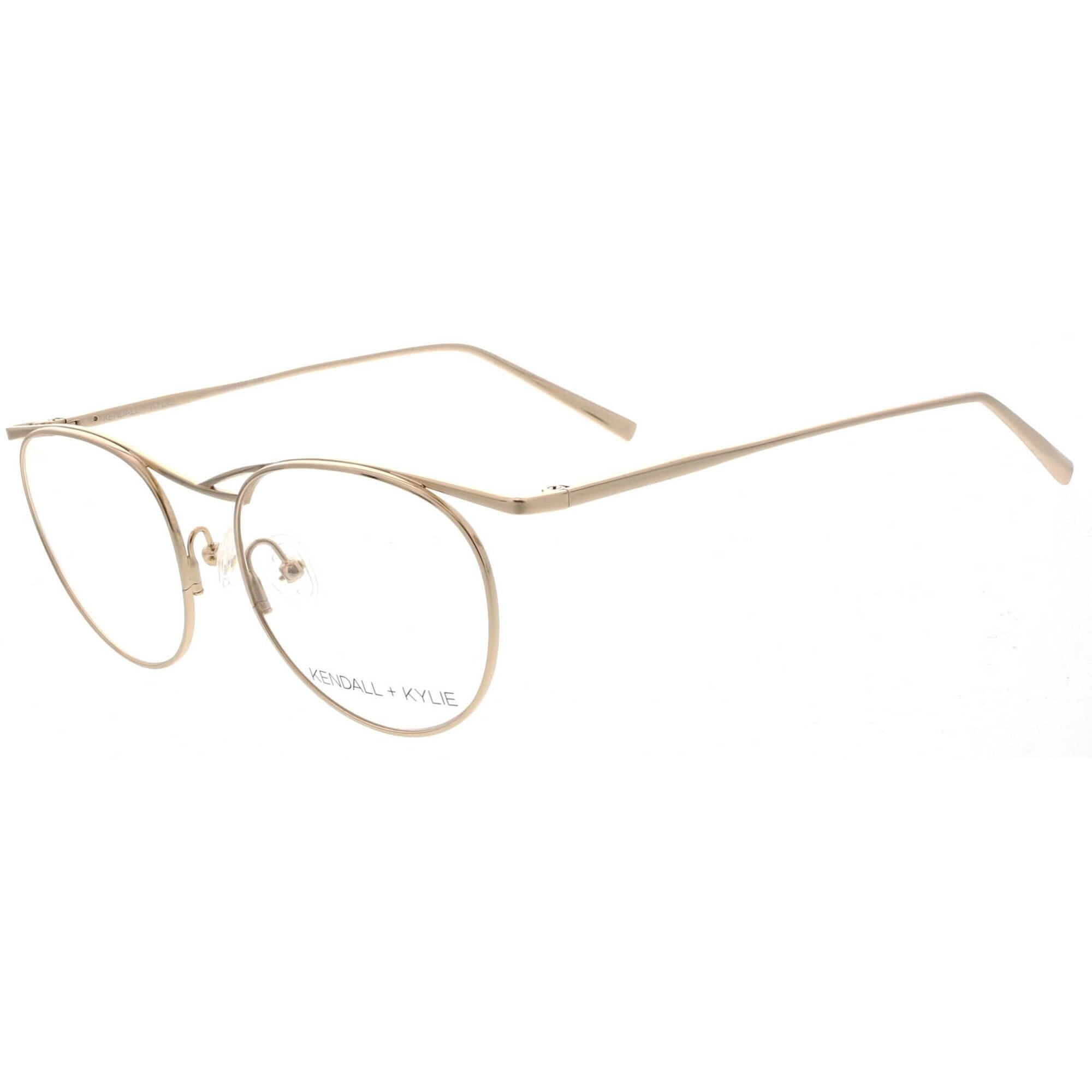 Kendall   Kylie Women's Eyeglasses - Shiny Gold Metal Frame Demo Lens | KKO194 ALI 719