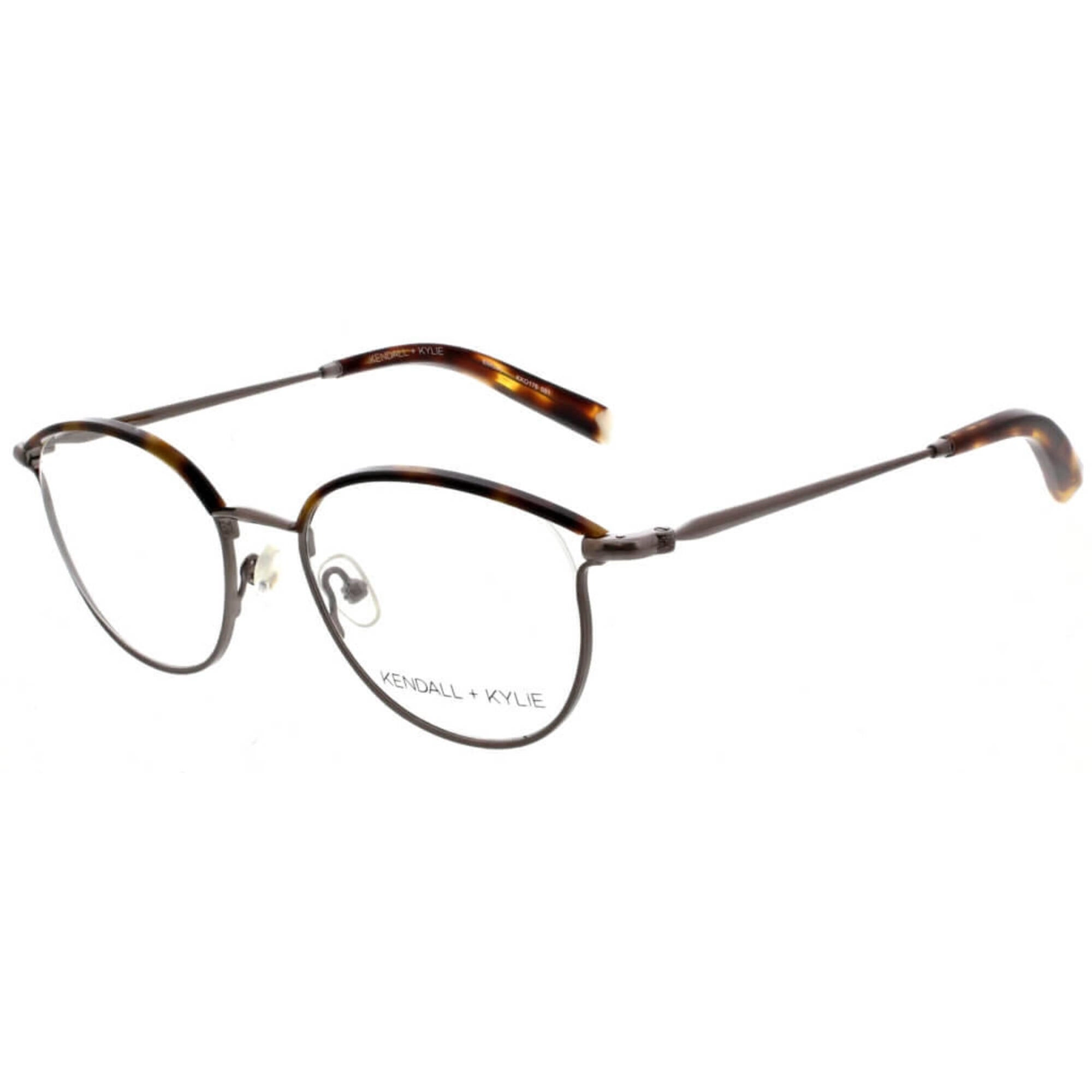 Kendall   Kylie Women's Eyeglasses - Shiny Light Gunmetal/Tortoise Frame | KKO176 081