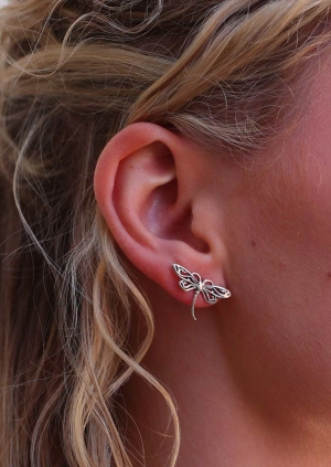 Large Dragonfly Silver Studs
