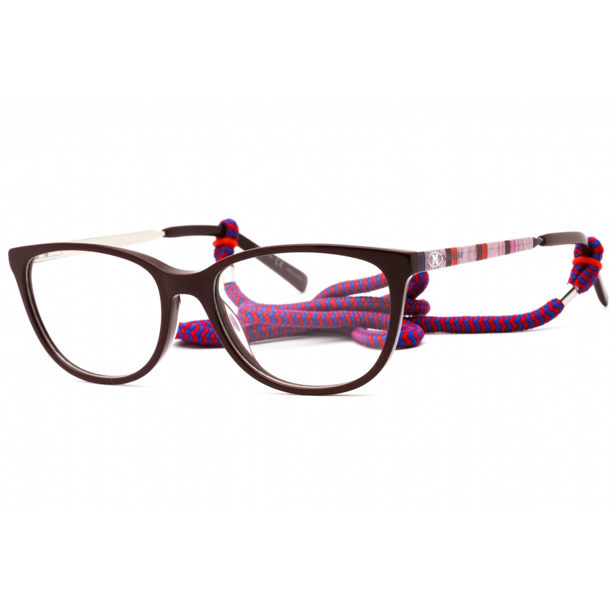 M Missoni Women's Eyeglasses - Burgundy Plastic Oval Full Rim Frame | MMI 0033 0LHF 00