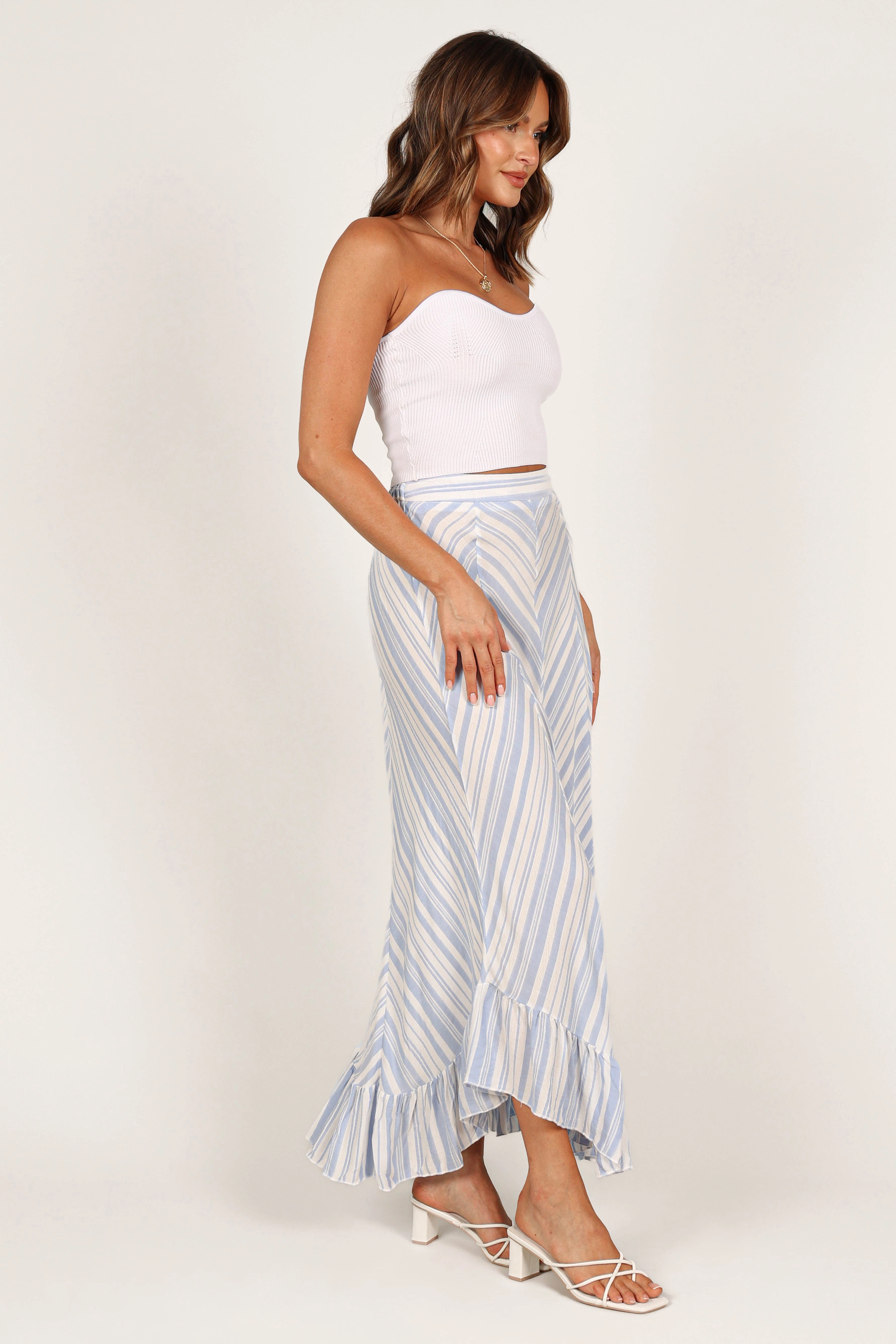 Martha Maxi Skirt - Blue Stripe