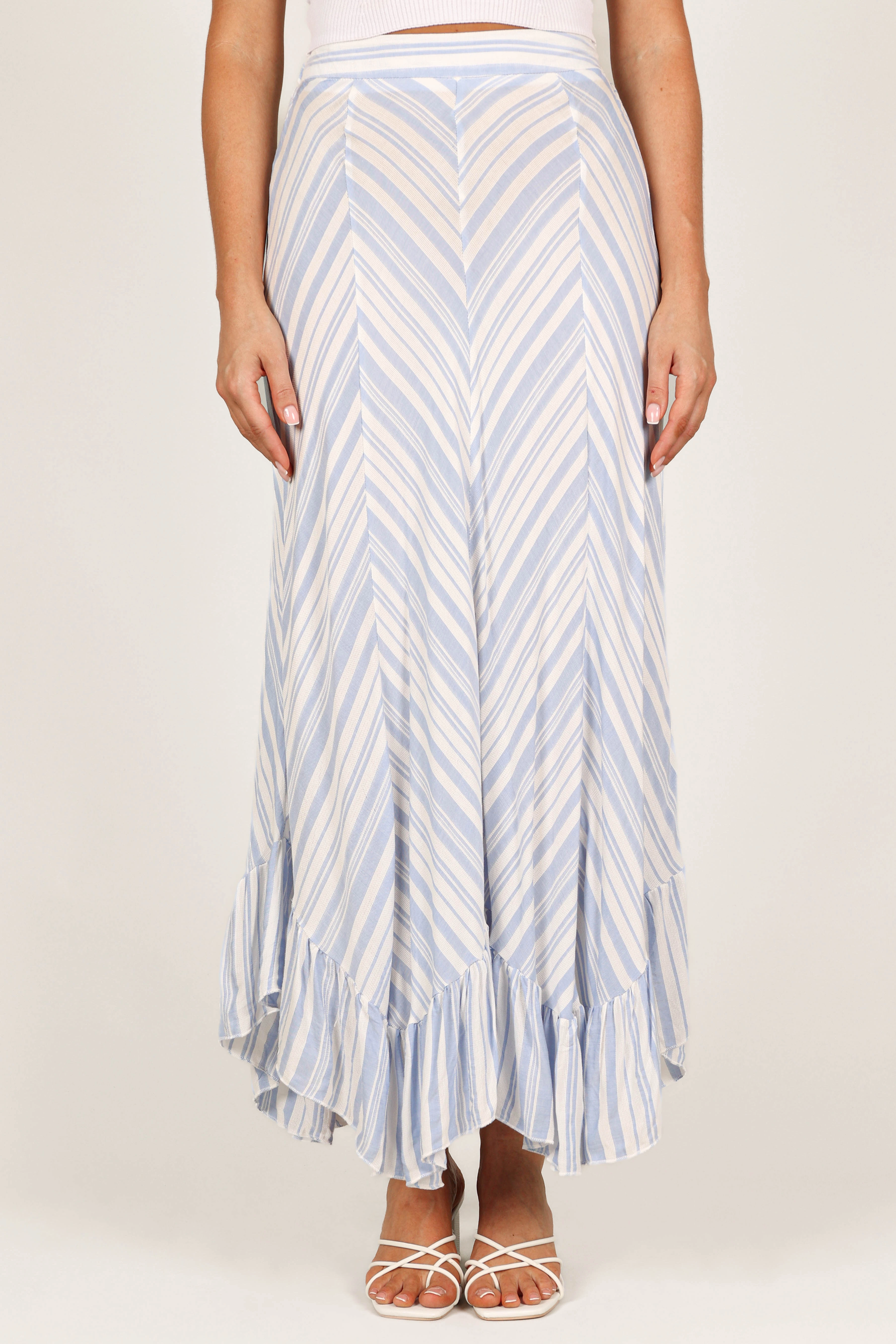 Martha Maxi Skirt - Blue Stripe