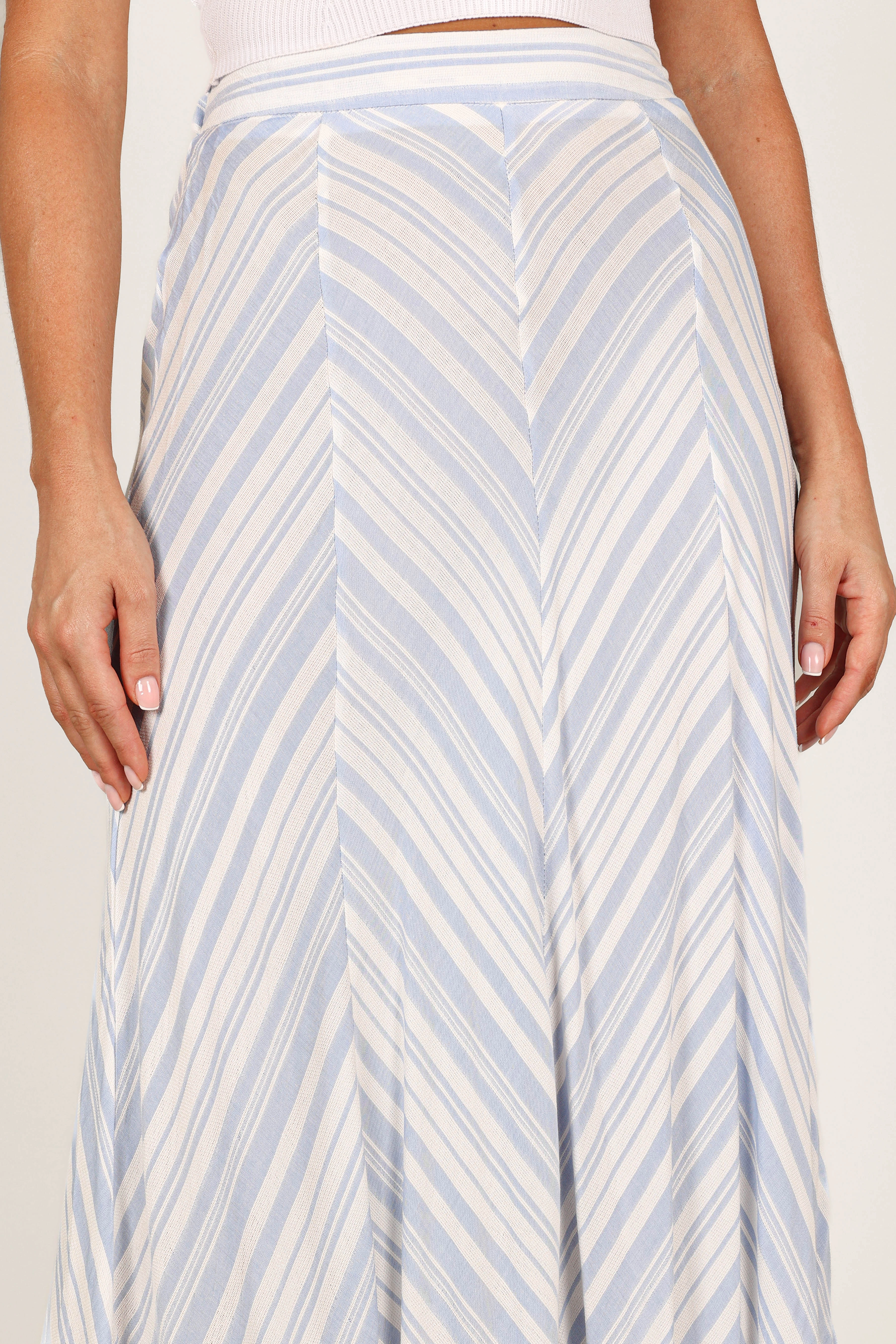 Martha Maxi Skirt - Blue Stripe