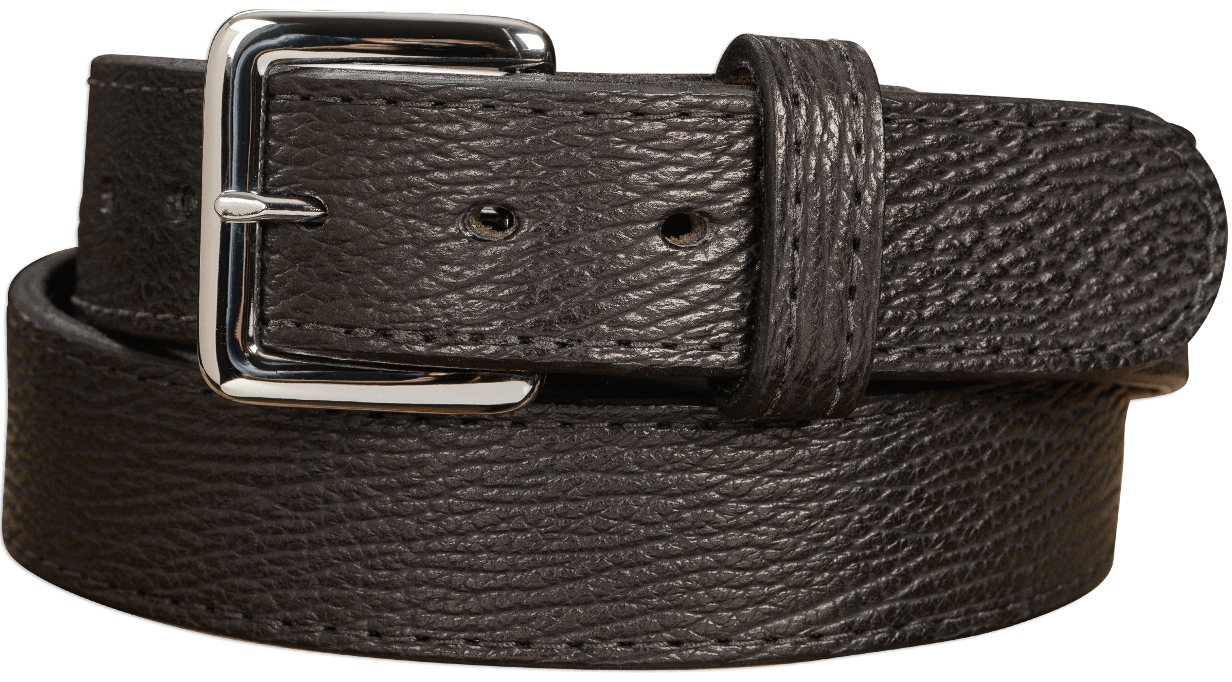 Men's Black Shark Leather Belt