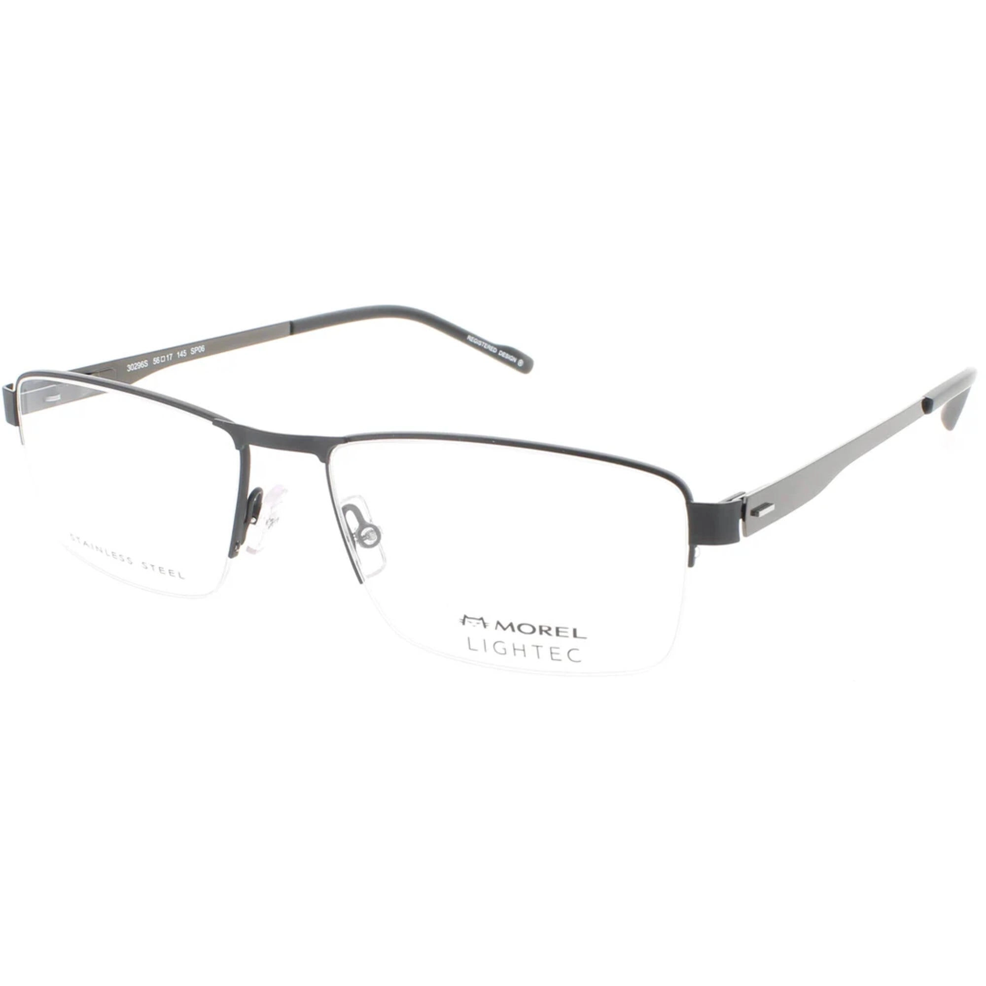 Morel Men's Eyeglasses - Black Metal Half Rim Rectangular Shape Frame | 30296S SP06
