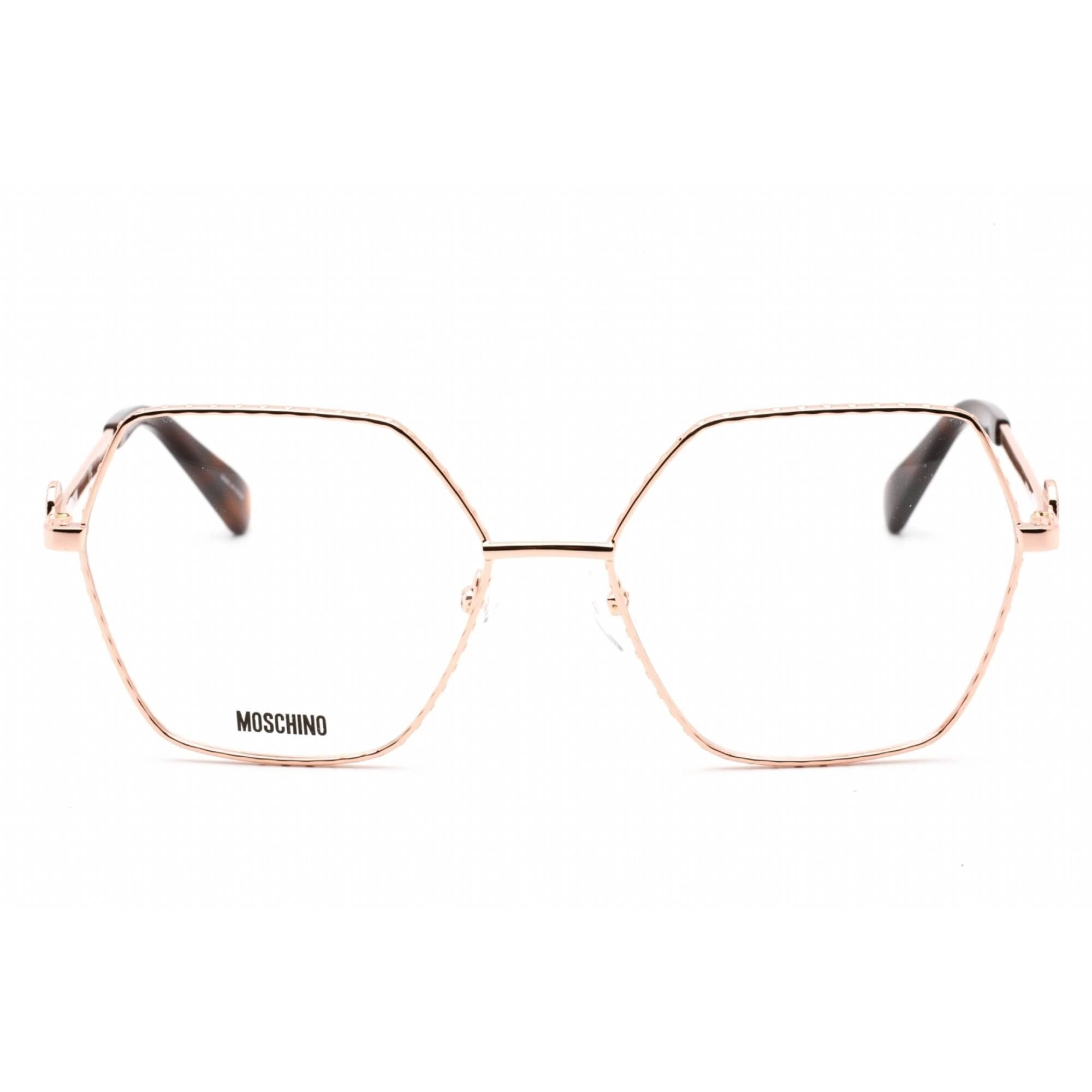 Moschino Women's Eyeglasses - Gold Copper Geometric Full Rim Frame | MOS593 0DDB 00