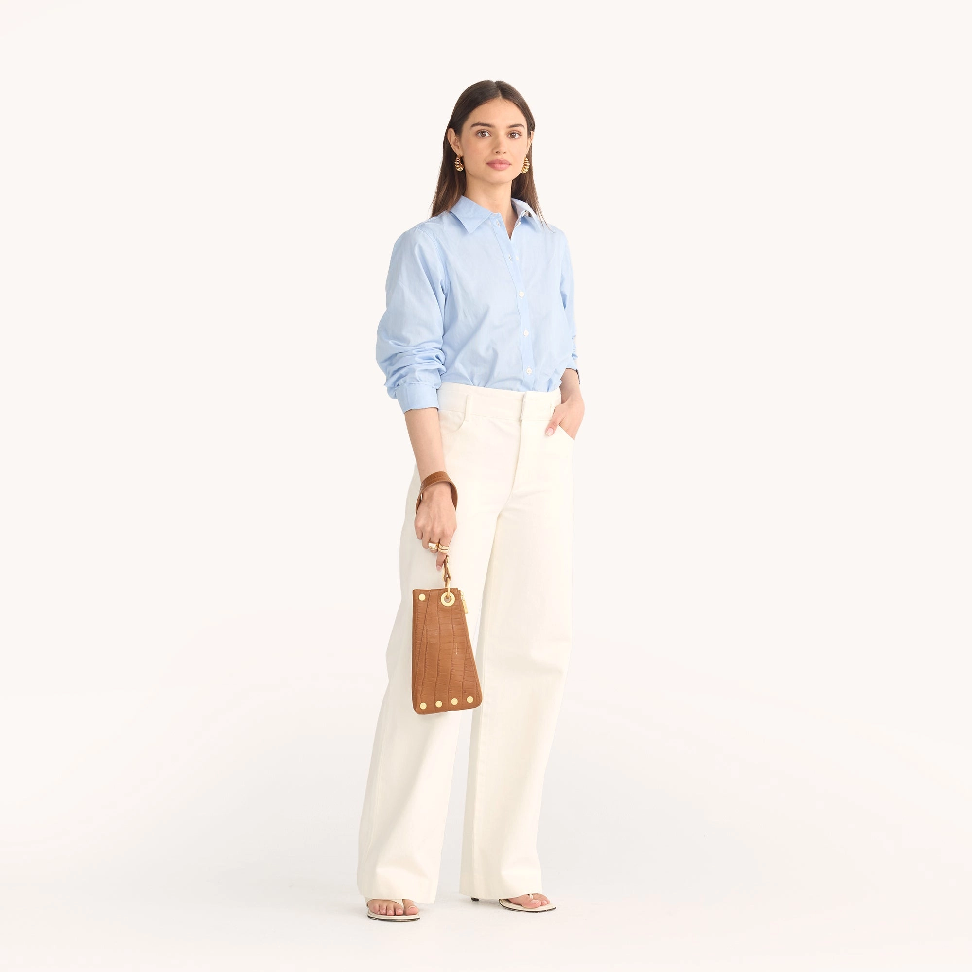 Nash Pochette | Canyon Crocco/Brushed Gold