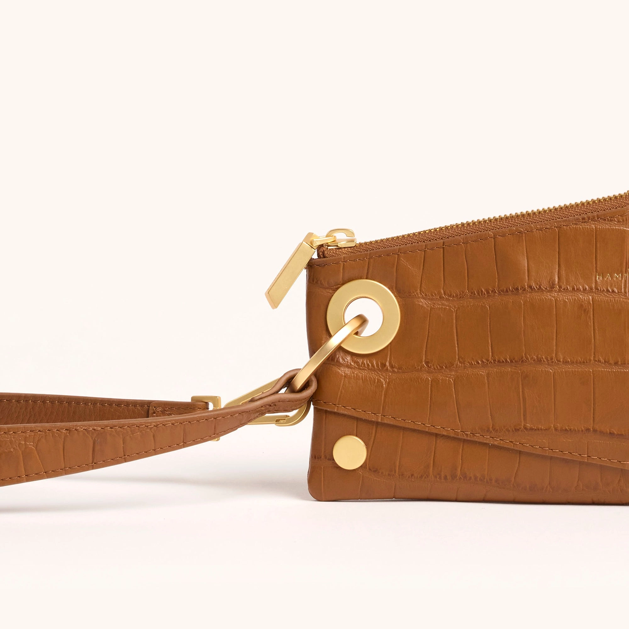 Nash Pochette | Canyon Crocco/Brushed Gold