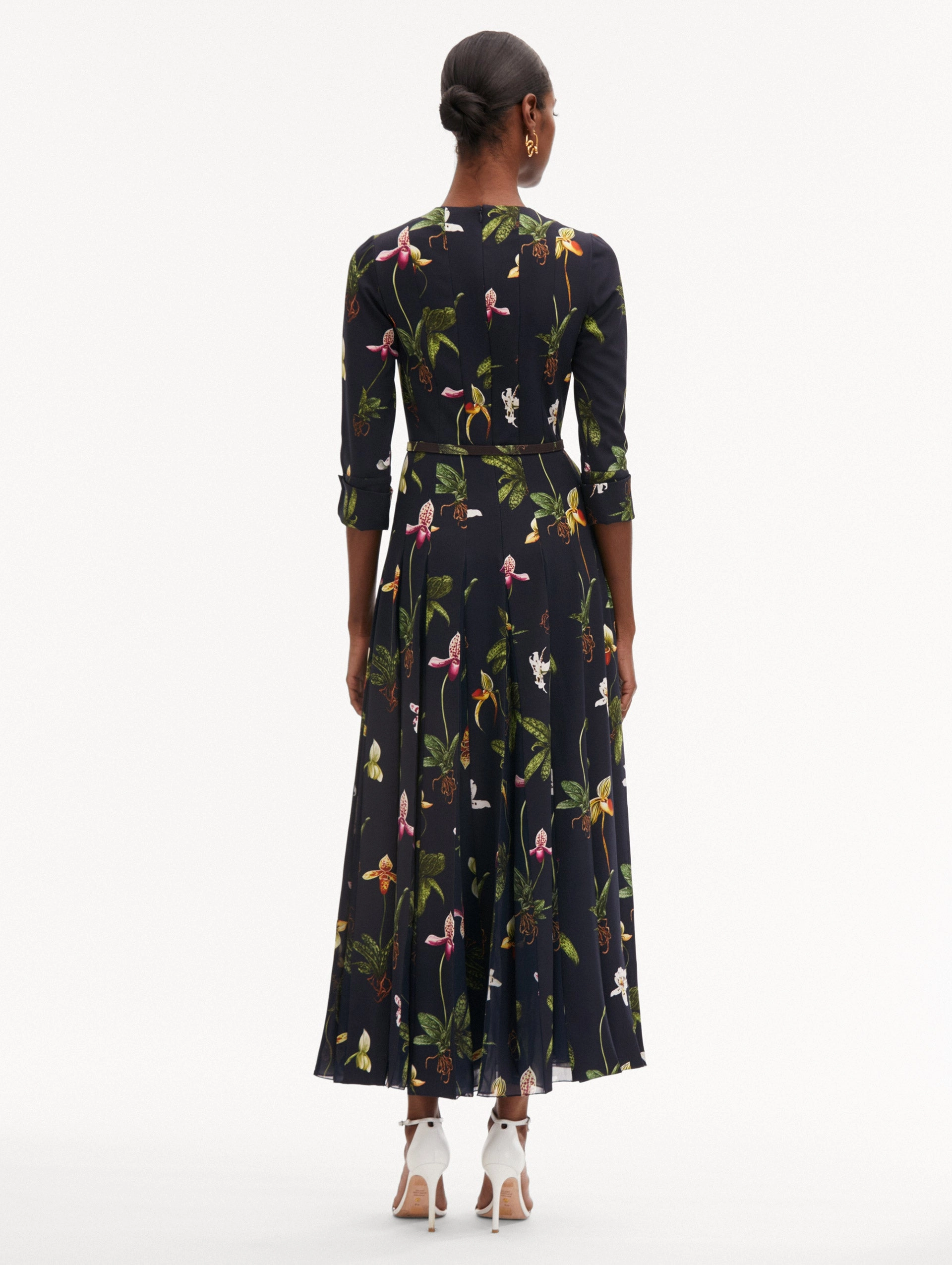 Orchid Cady Inset 3/4 Sleeve Dress