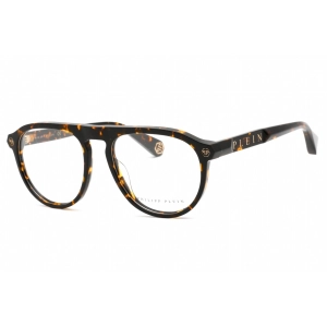 Philipp Plein Men's Eyeglasses - Shiny Dark Havana Plastic Aviator | VPP016M 01AY