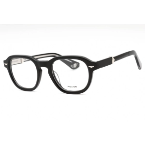 Police Men's Eyeglasses - Shiny Black Plastic Round Full Rim Shape Frame | VPLG81 700Y