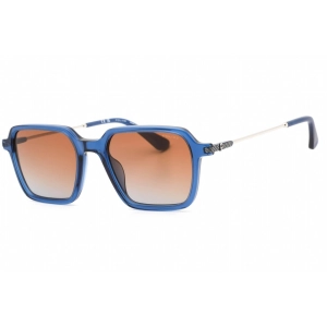 Police Men's Sunglasses - Shiny Transparent Blue Acetate Square Frame | SPLL10M 0892