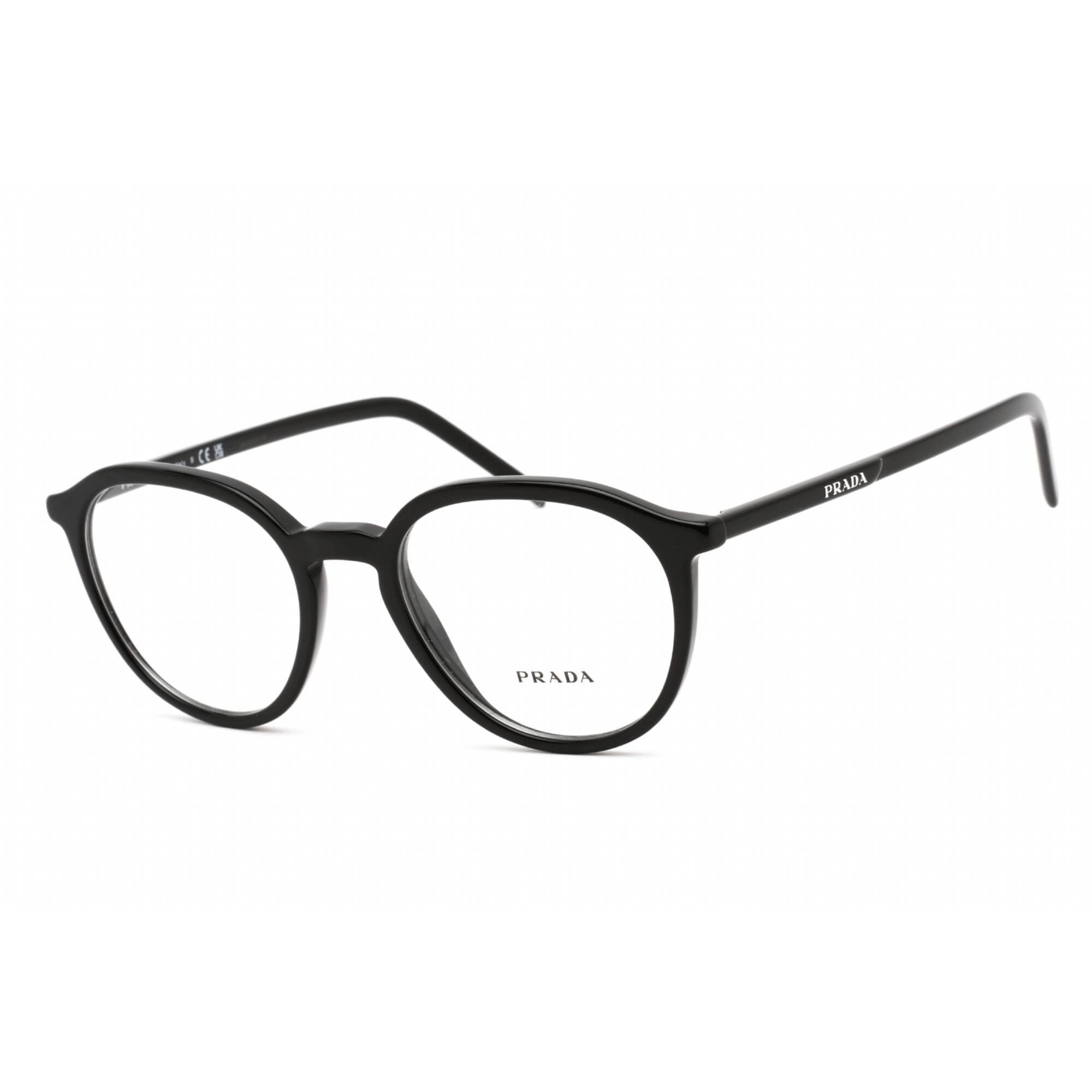 Prada Unisex Eyeglasses - Clear Lens Black Plastic Round Shape Frame | 0PR 12YV 1AB1O1