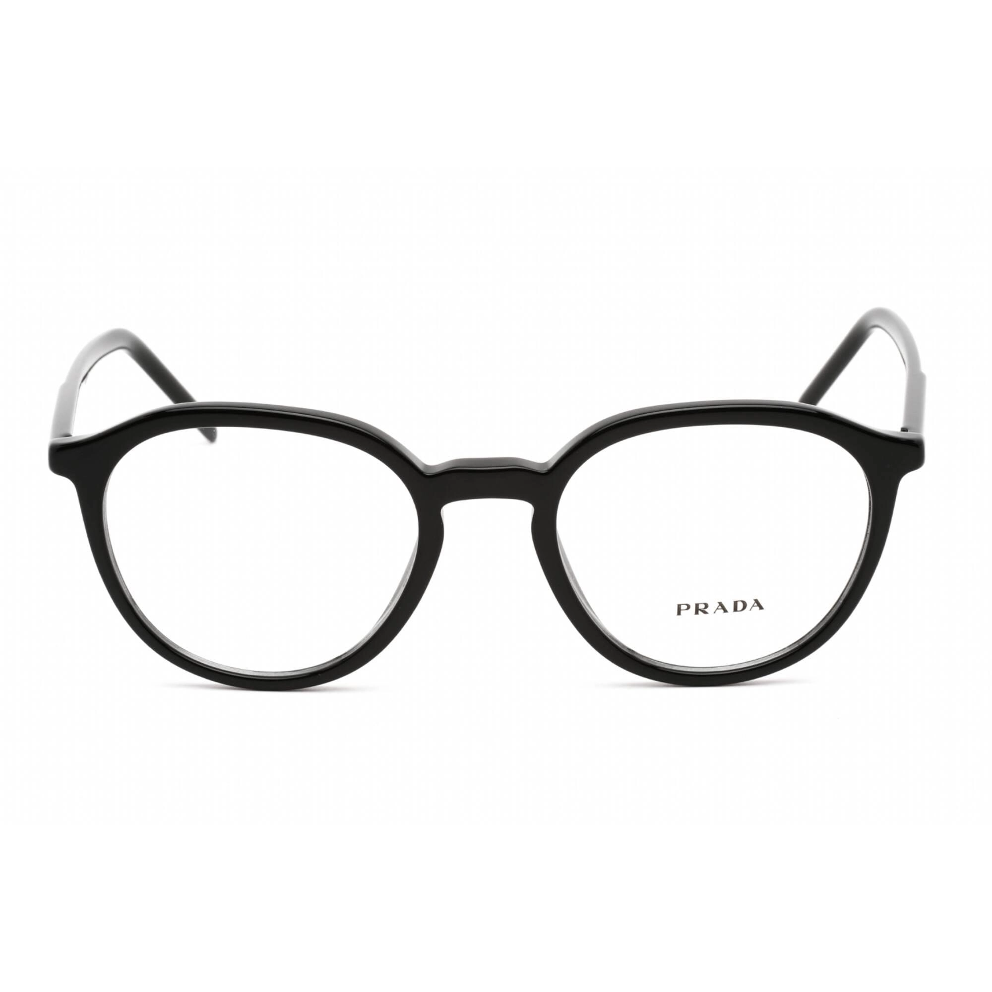 Prada Unisex Eyeglasses - Clear Lens Black Plastic Round Shape Frame | 0PR 12YV 1AB1O1