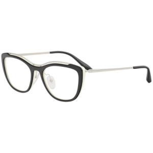 Prada Women's Eyeglasses - Black Ivory Plastic Cat Eye Frame | PRADA 0PR04VV 4BK1O153