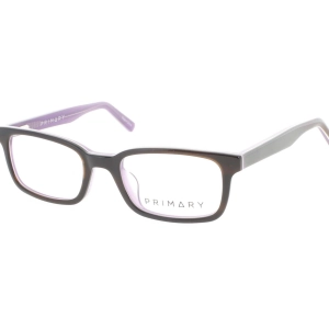 Primary Kid's Eyeglasses - Plastic Rectangular Full Rim | Pk144 DarkTortoise/Purple
