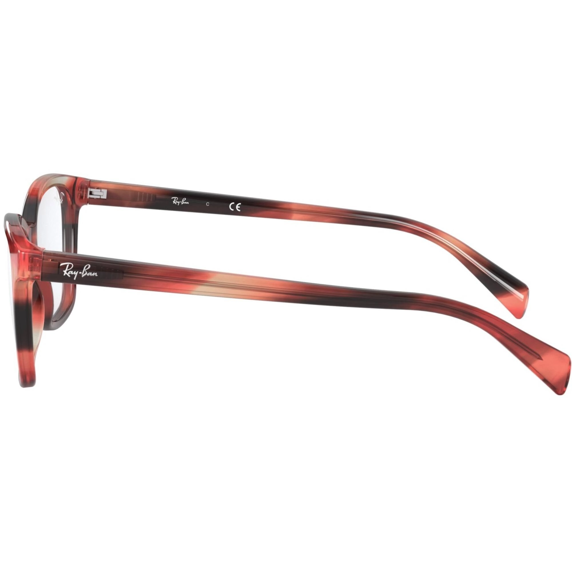 Ray Ban Women's Eyeglasses - Striped Brown Plastic Cat Eye | RAY BAN 0RX5362 8068