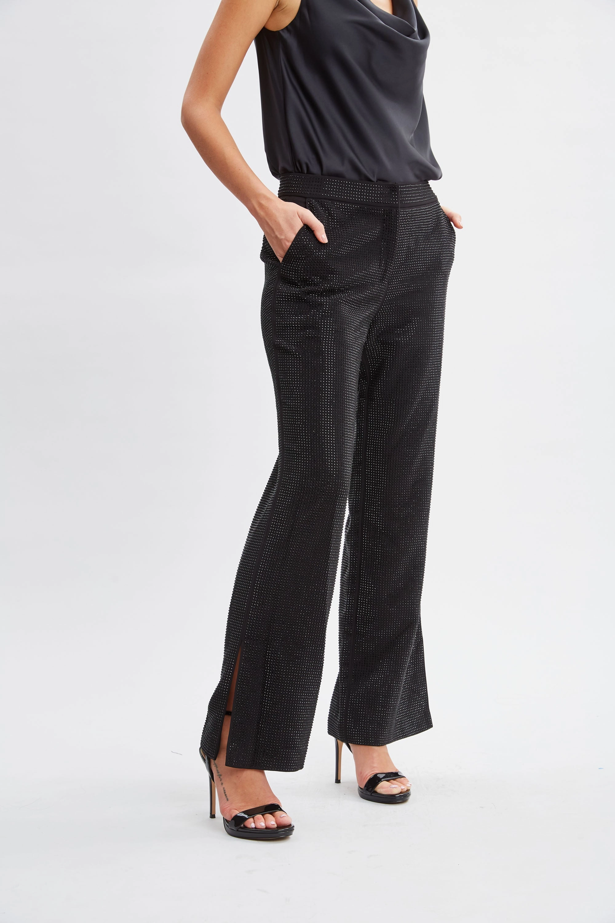 Rhinestone Embellished Pants