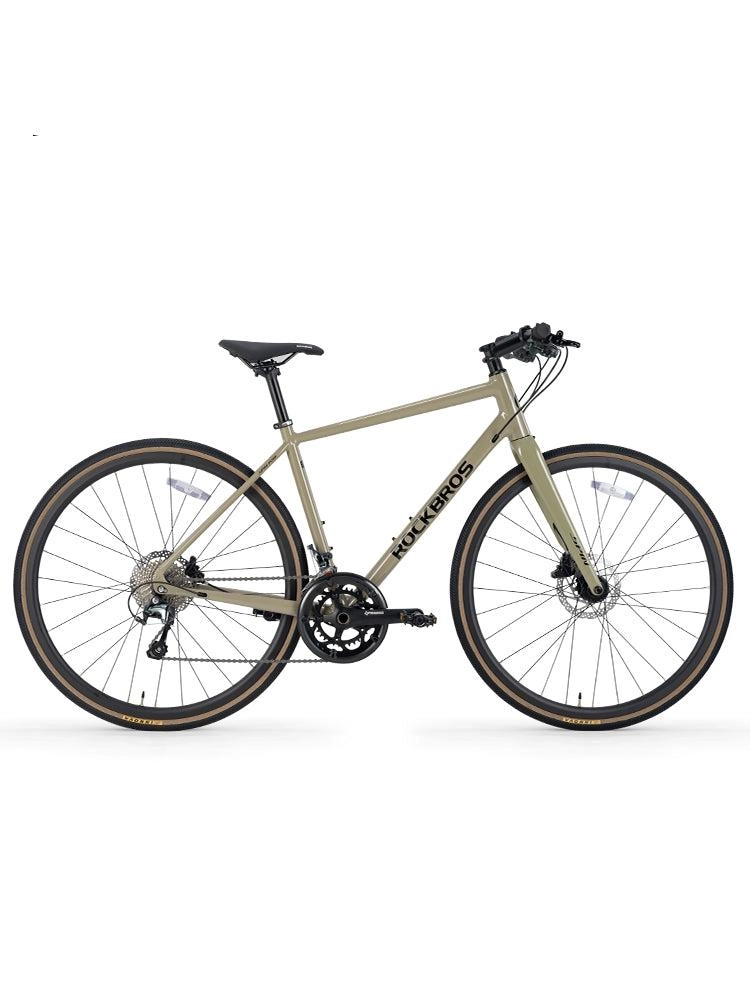 ROCKBROS 20-Speed Flat Handlebar Road Bike Carbon Fiber Fork Aluminum Frame Hydraulic Disc Brakes 11-32T