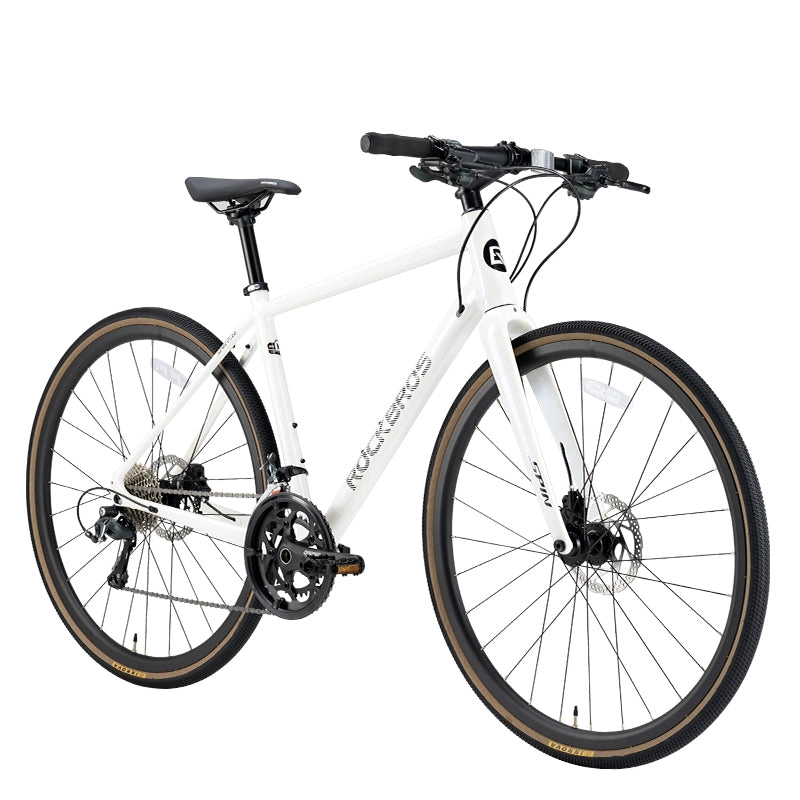 ROCKBROS 20-Speed Flat Handlebar Road Bike Carbon Fiber Fork Aluminum Frame Hydraulic Disc Brakes 11-32T