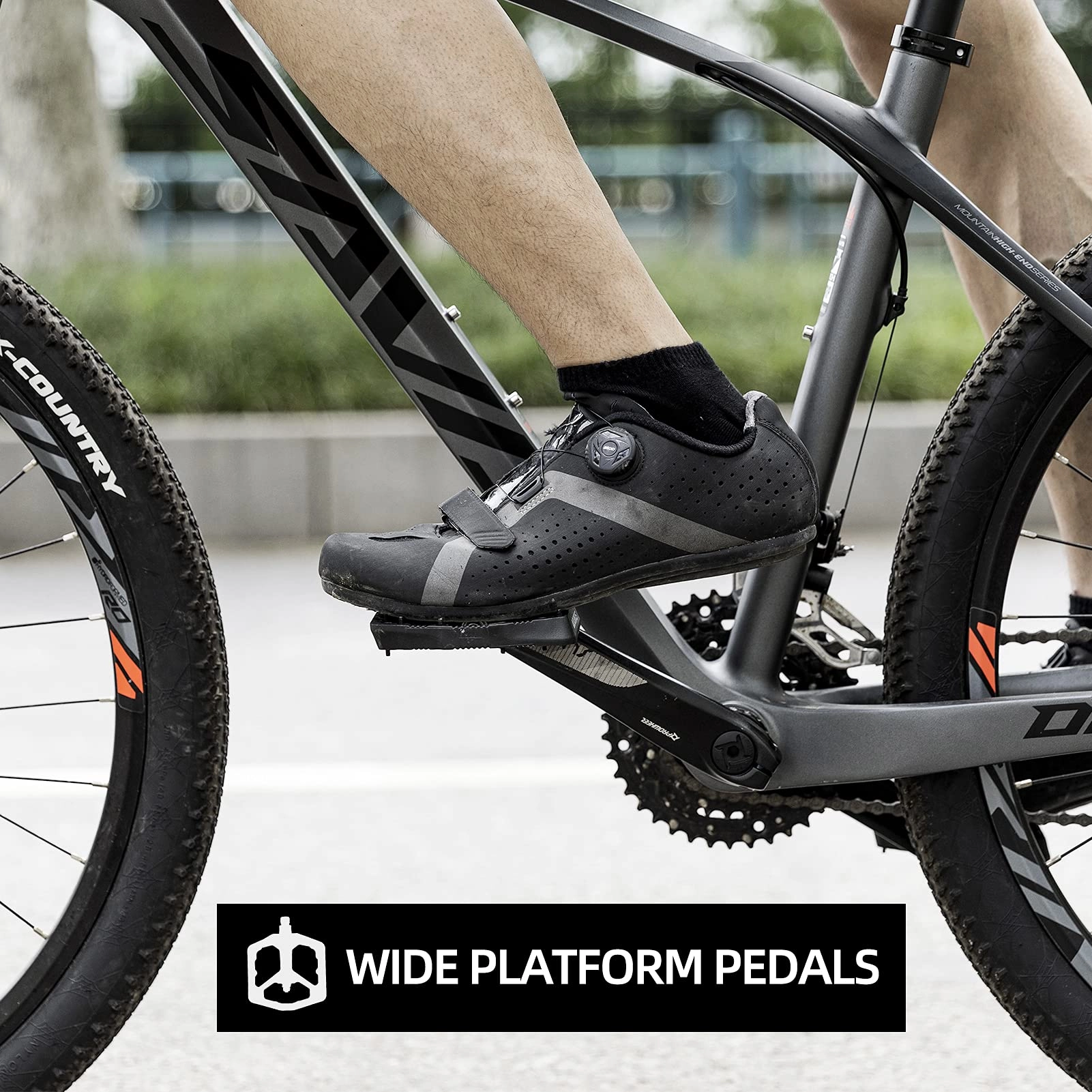 ROCKBROS Mountain Bike Pedals Flat MTB Pedals Nylon Fiber Bicycle Platform Pedals