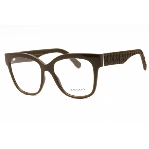 Salvatore Ferragamo Women's Eyeglasses - Dark Khaki Cat Eye Full Rim | SF2956EN 324