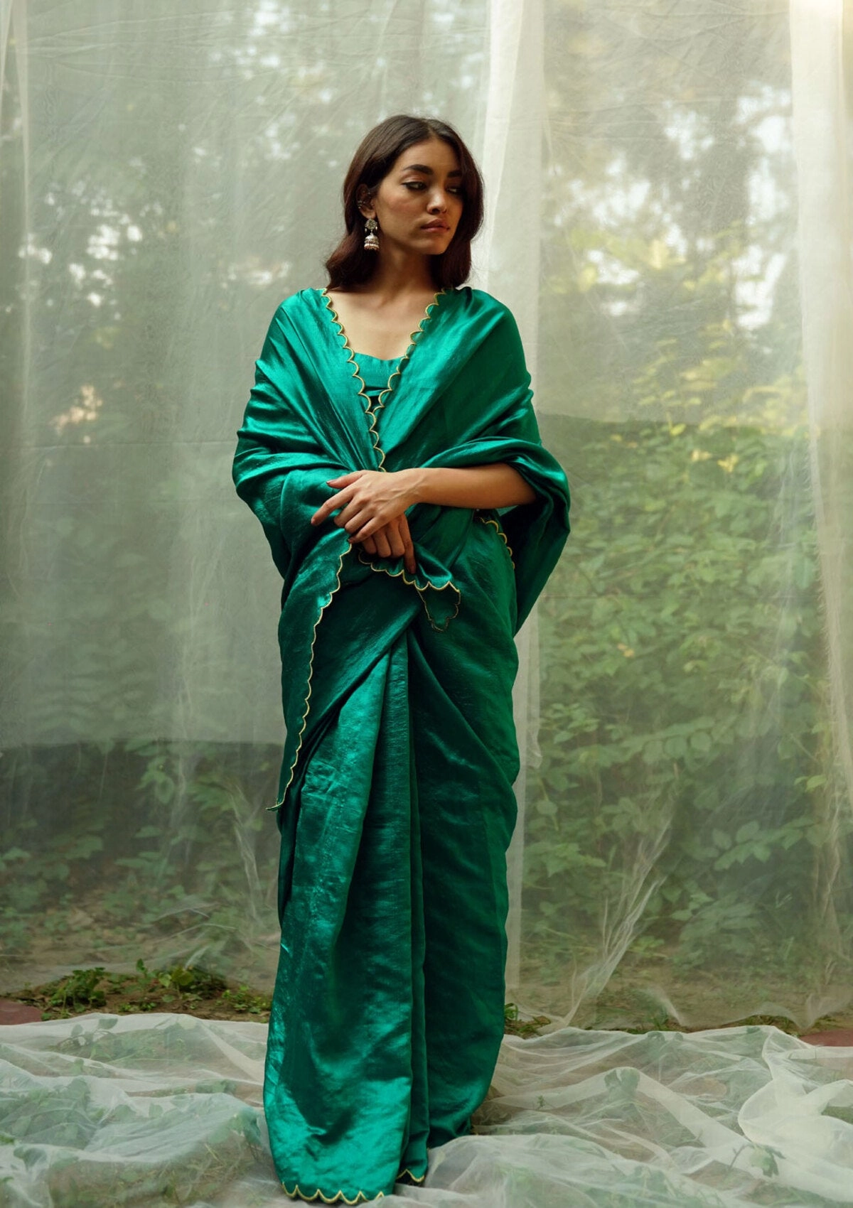 Savani Green Mulberry Silk Saree