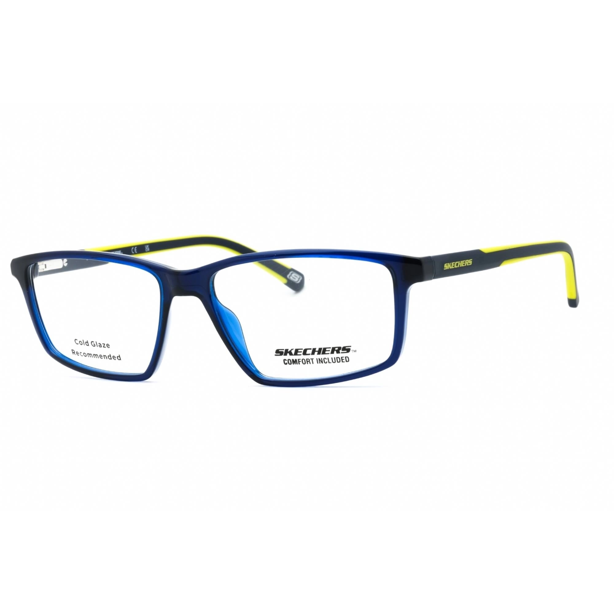 Skechers Men's Eyeglasses - Shiny Blue Rectangular Shape Full Rim Frame | SE3275 090