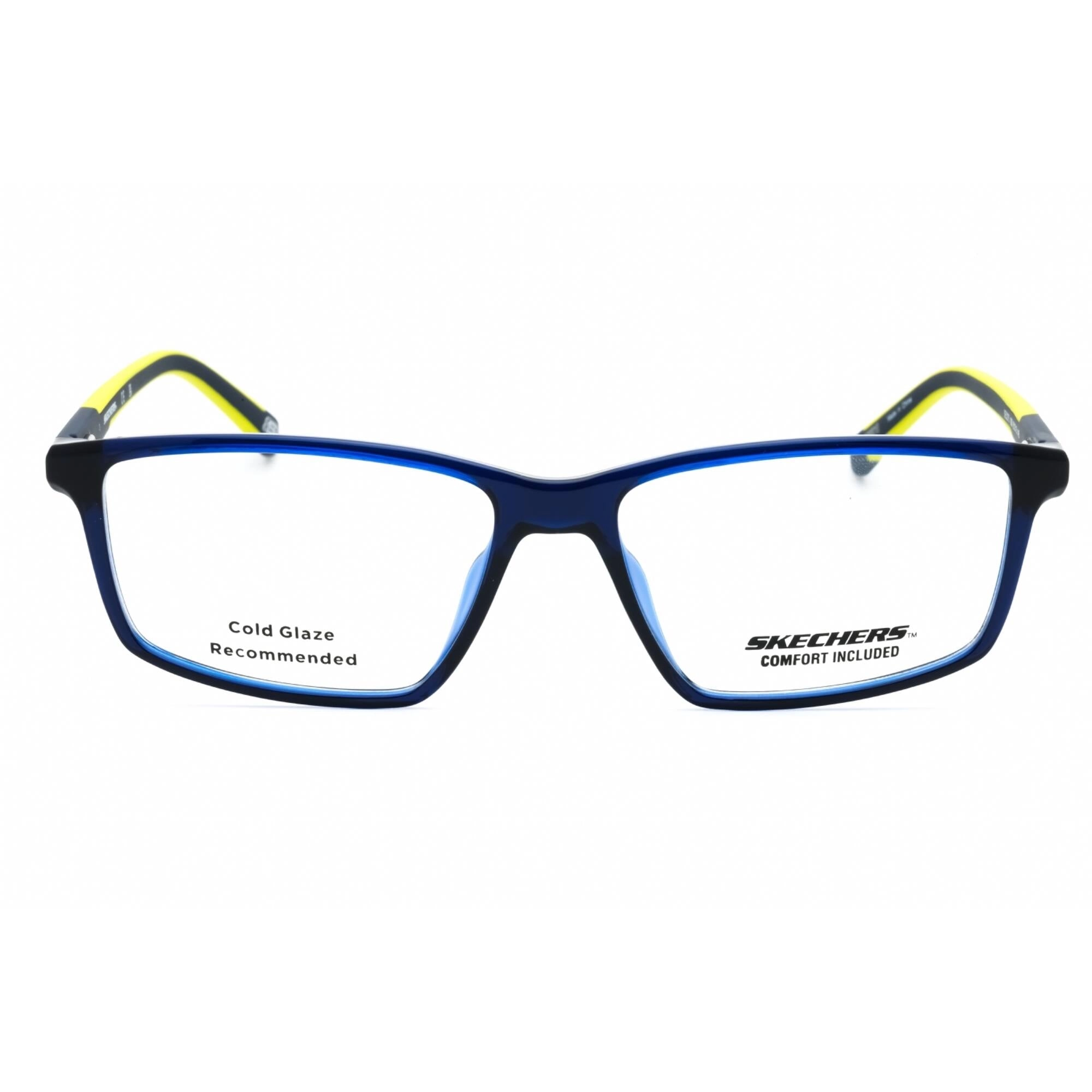 Skechers Men's Eyeglasses - Shiny Blue Rectangular Shape Full Rim Frame | SE3275 090