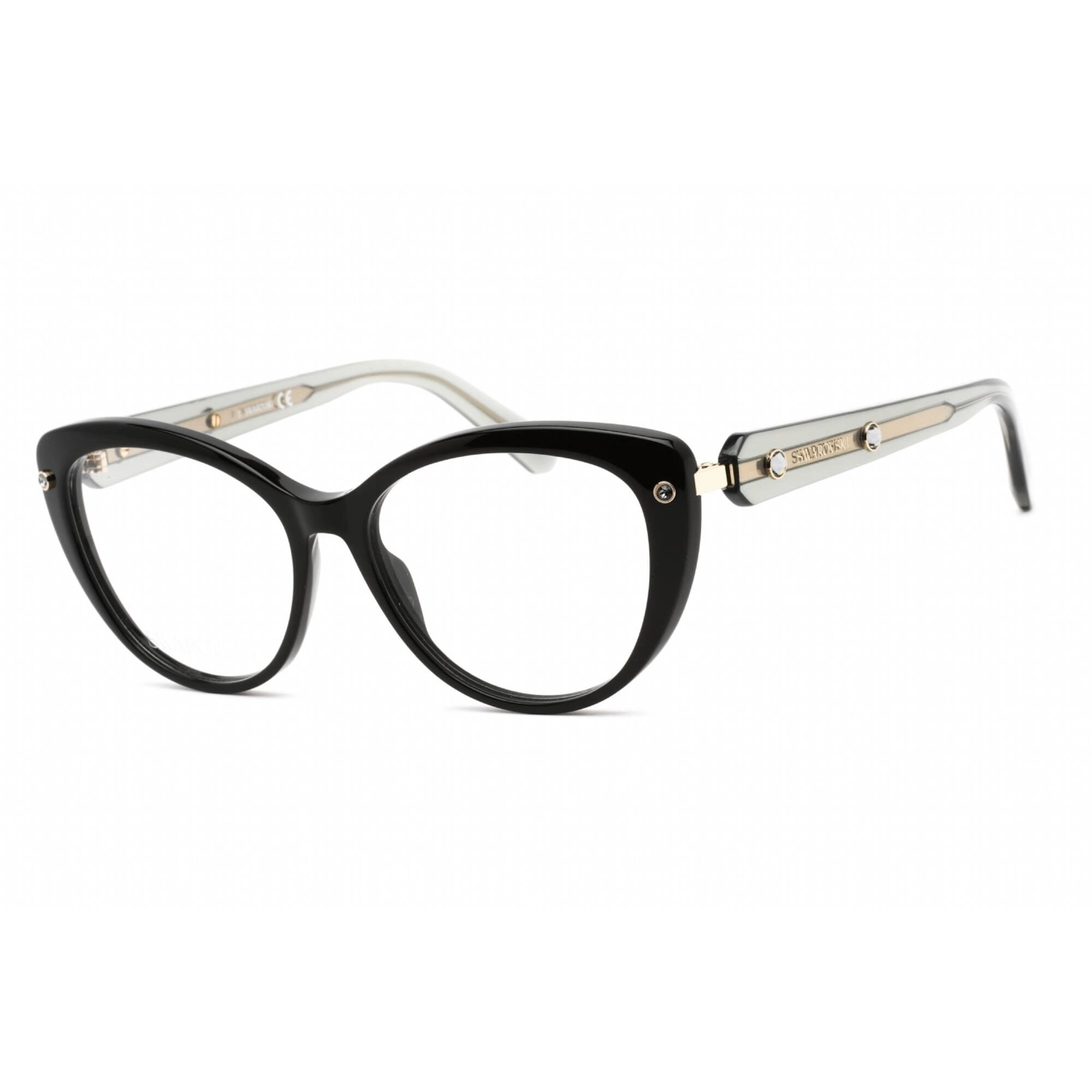Swarovski Men's Eyeglasses - Full Rim Cat Eye Shiny Black Plastic Frame | SK5477 001