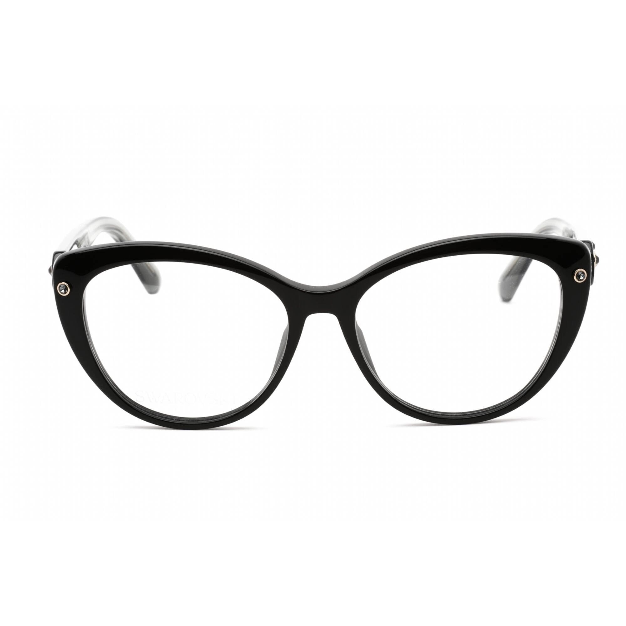 Swarovski Men's Eyeglasses - Full Rim Cat Eye Shiny Black Plastic Frame | SK5477 001