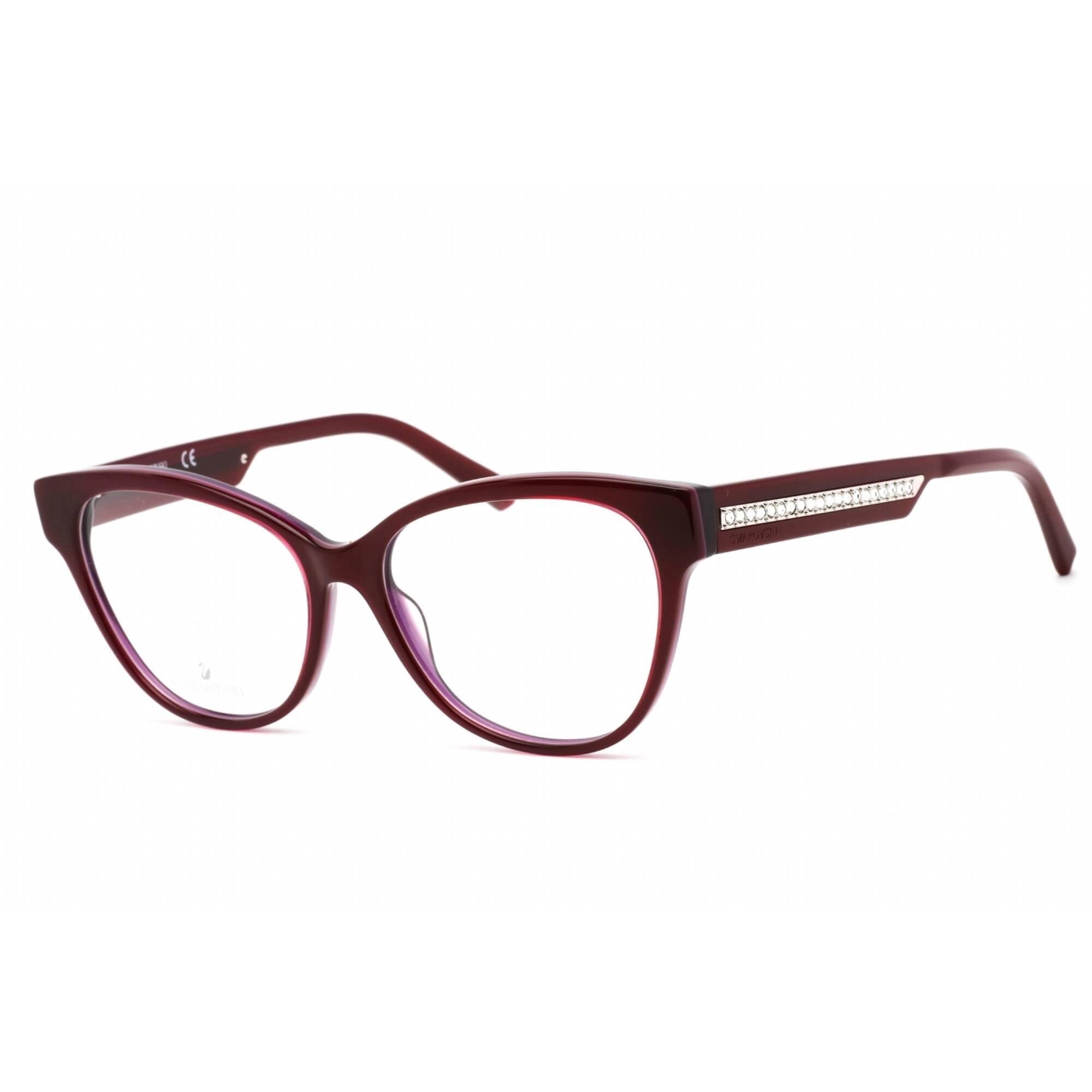 Swarovski Unisex Eyeglasses - Full Rim Cat Eye Shiny Violet Plastic Frame | SK5392 081