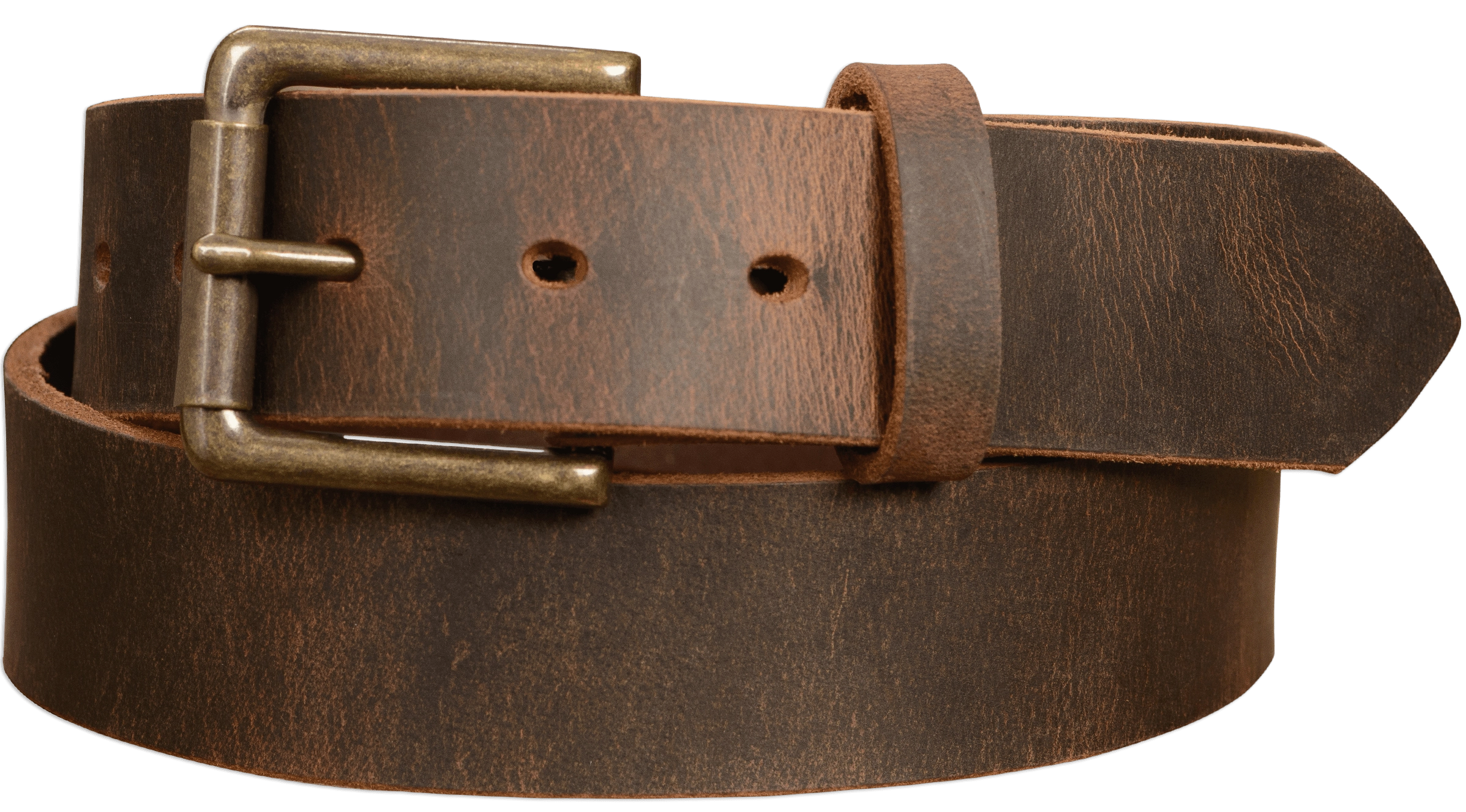 The Crazy Horse: Men's Oil Tanned Non Stitched Leather Belt 1.50"
