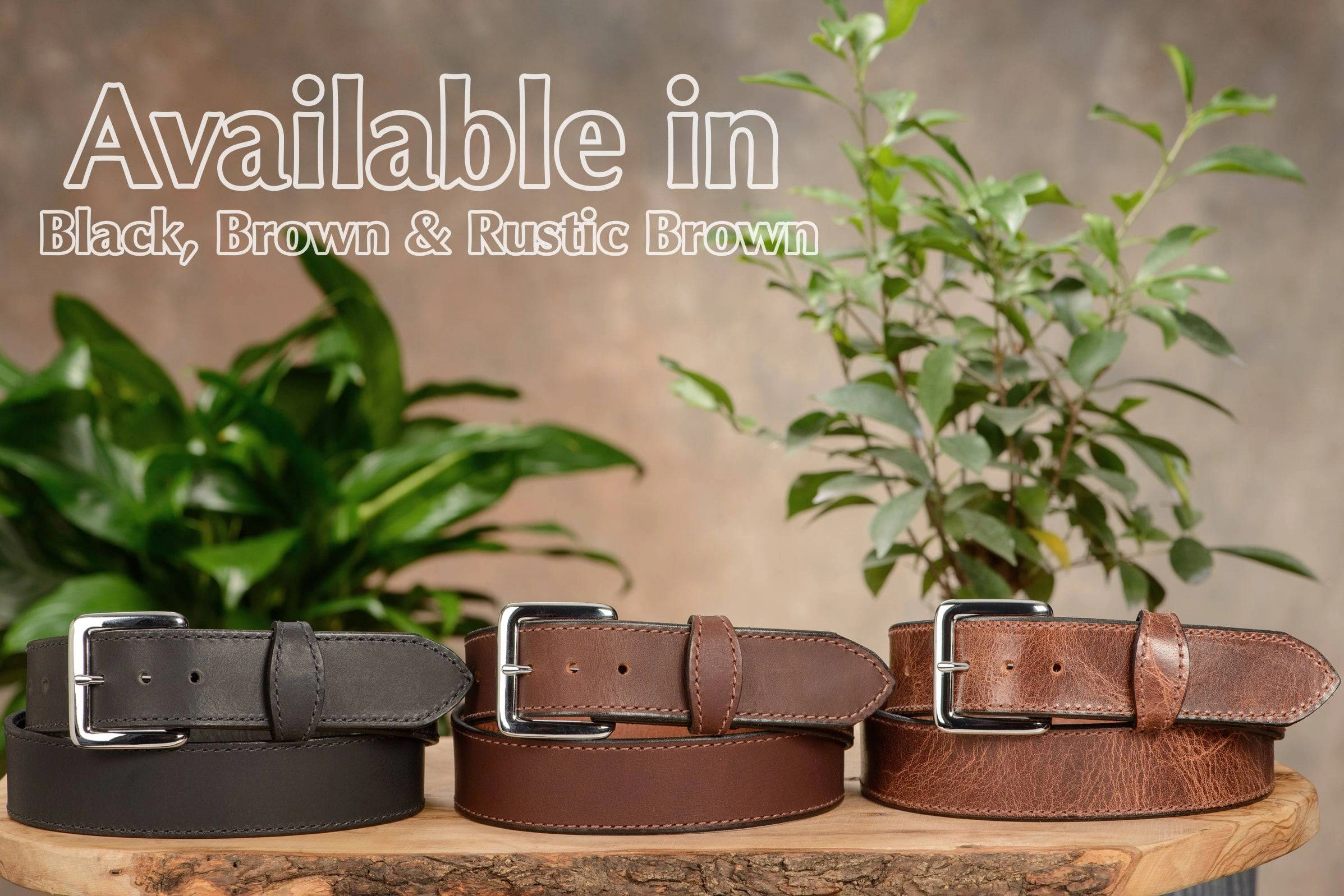 The Lakota: Black Stitched Water Buffalo Leather Belt With Snaps 1.50"