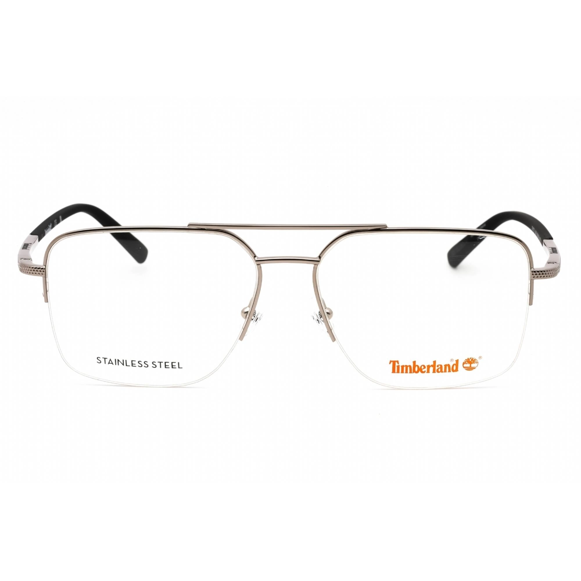 Timberland Men's Eyeglasses - Shiny Gunmetal Pilot Metal Half Rim Frame | TB1772 008