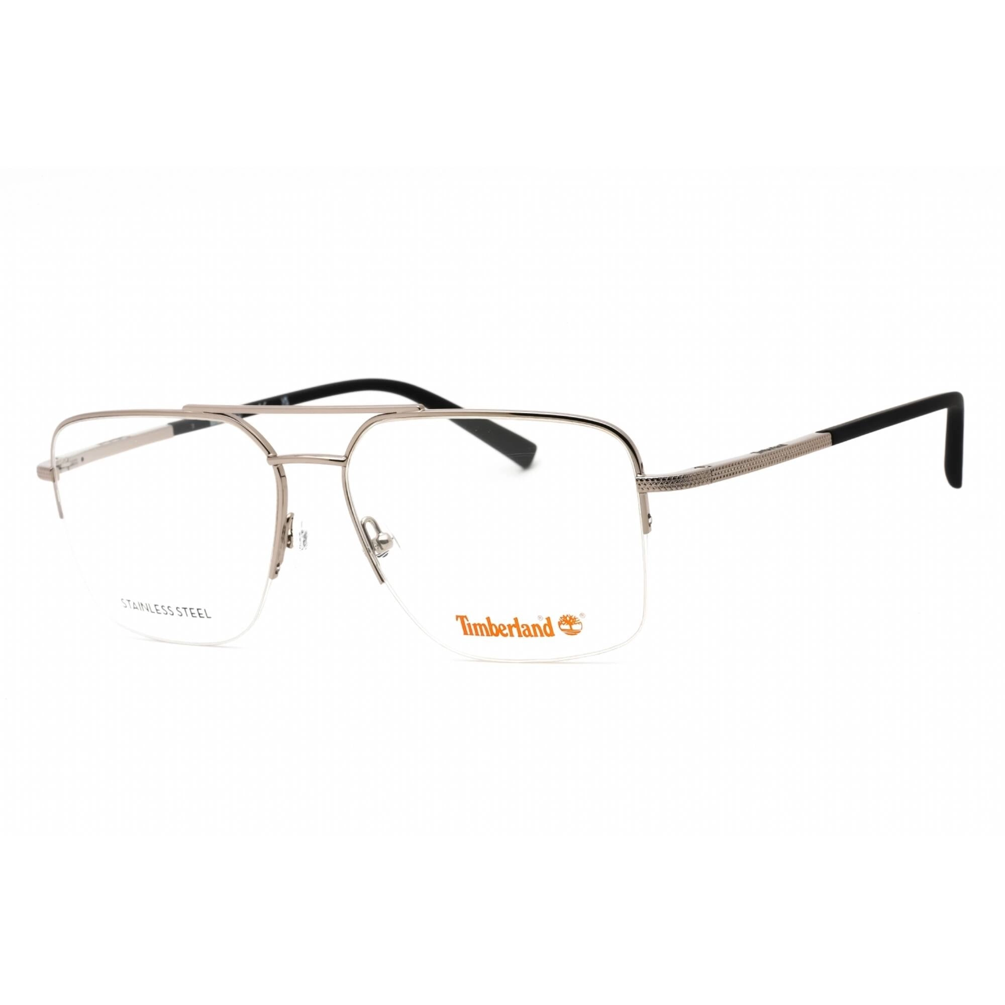Timberland Men's Eyeglasses - Shiny Gunmetal Pilot Metal Half Rim Frame | TB1772 008