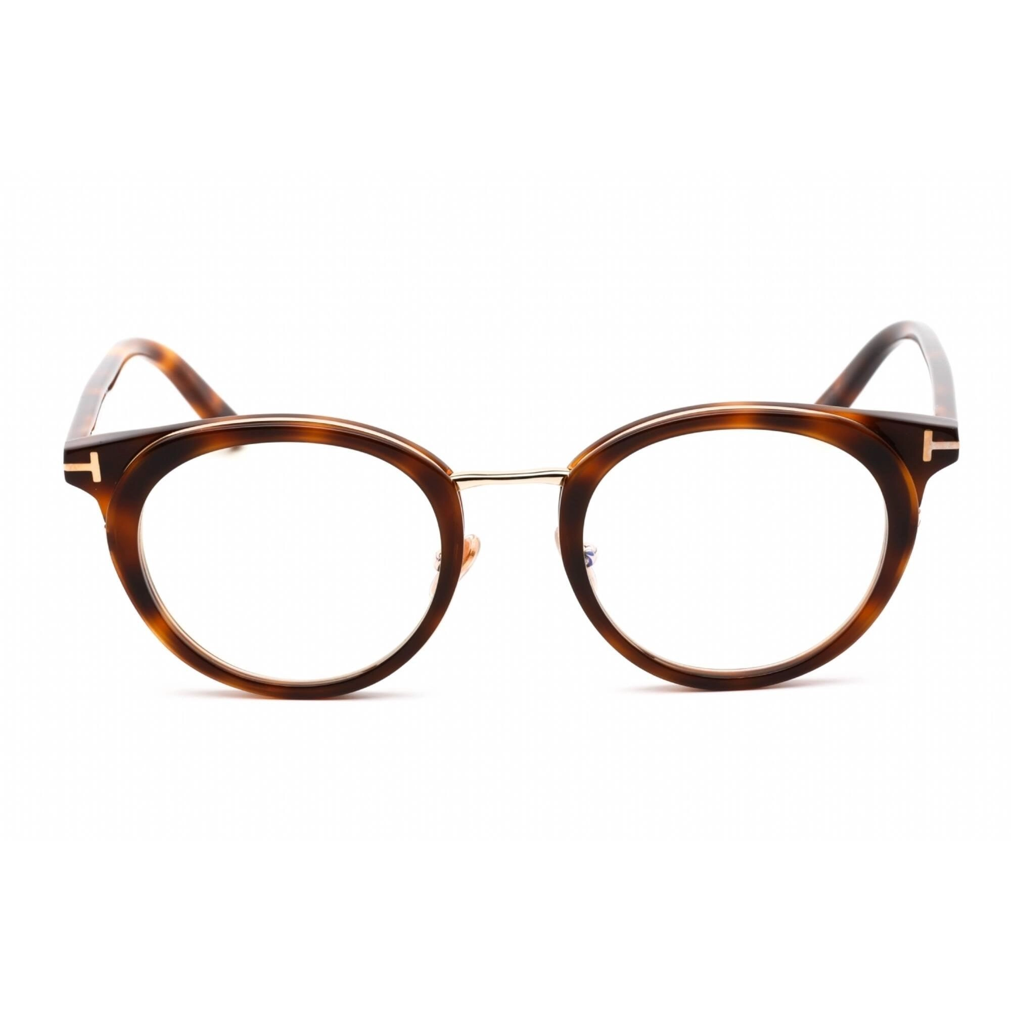 Tom Ford Men's Eyeglasses - Full Rim Round Shiny Black Plastic Frame | FT5784-D-B 053