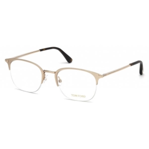 Tom Ford Men's Eyeglasses - Matte Rose Gold Metal Square Half Rim Frame | FT5452 029